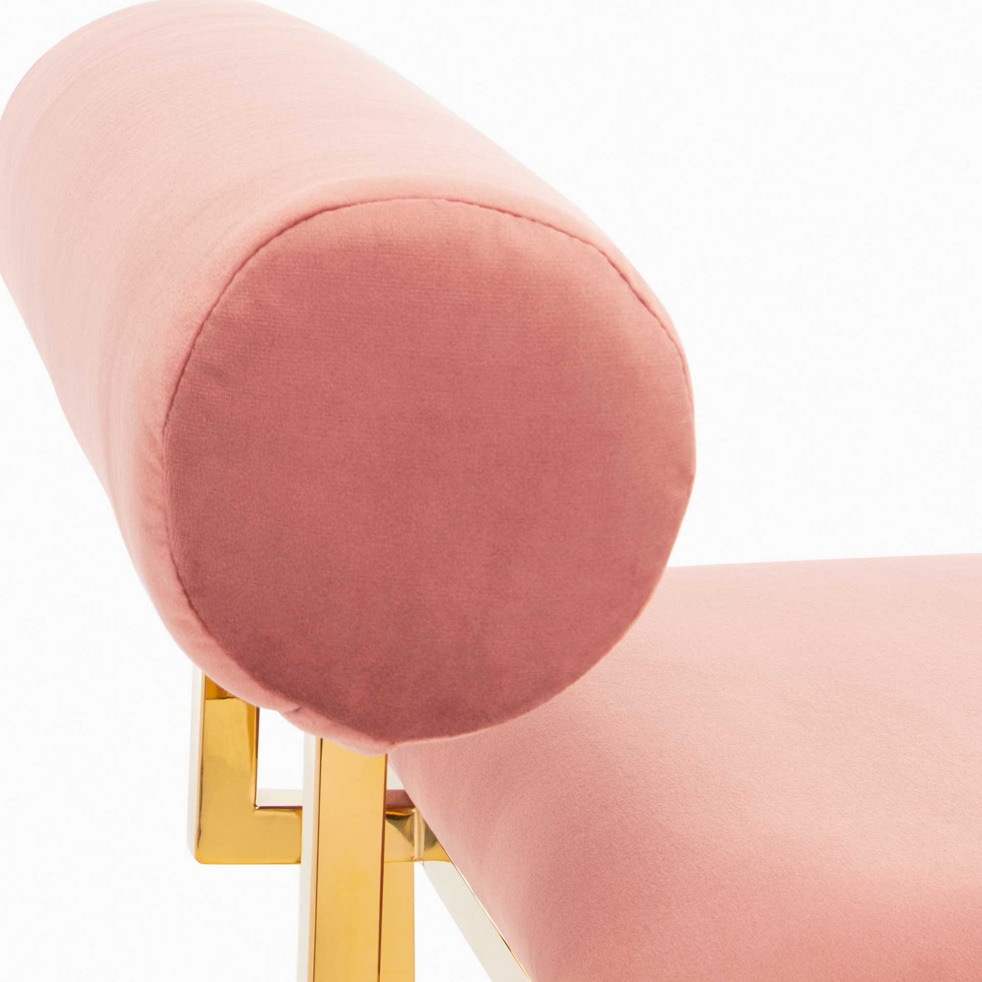 Julius Modern Bench Dusty Rose/Gold - Image 5