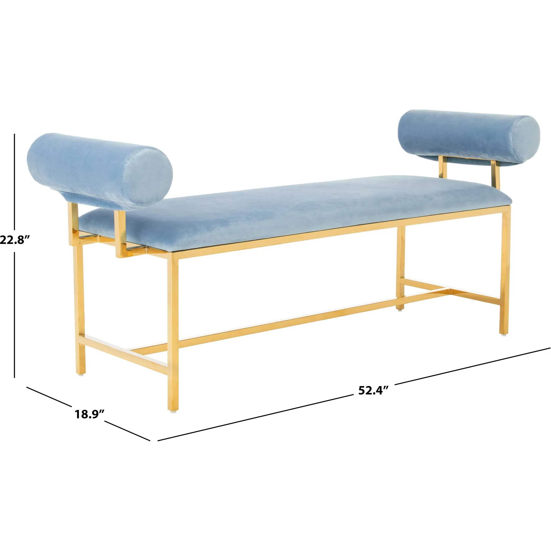 Julius Modern Bench Sky/Gold - Image 7