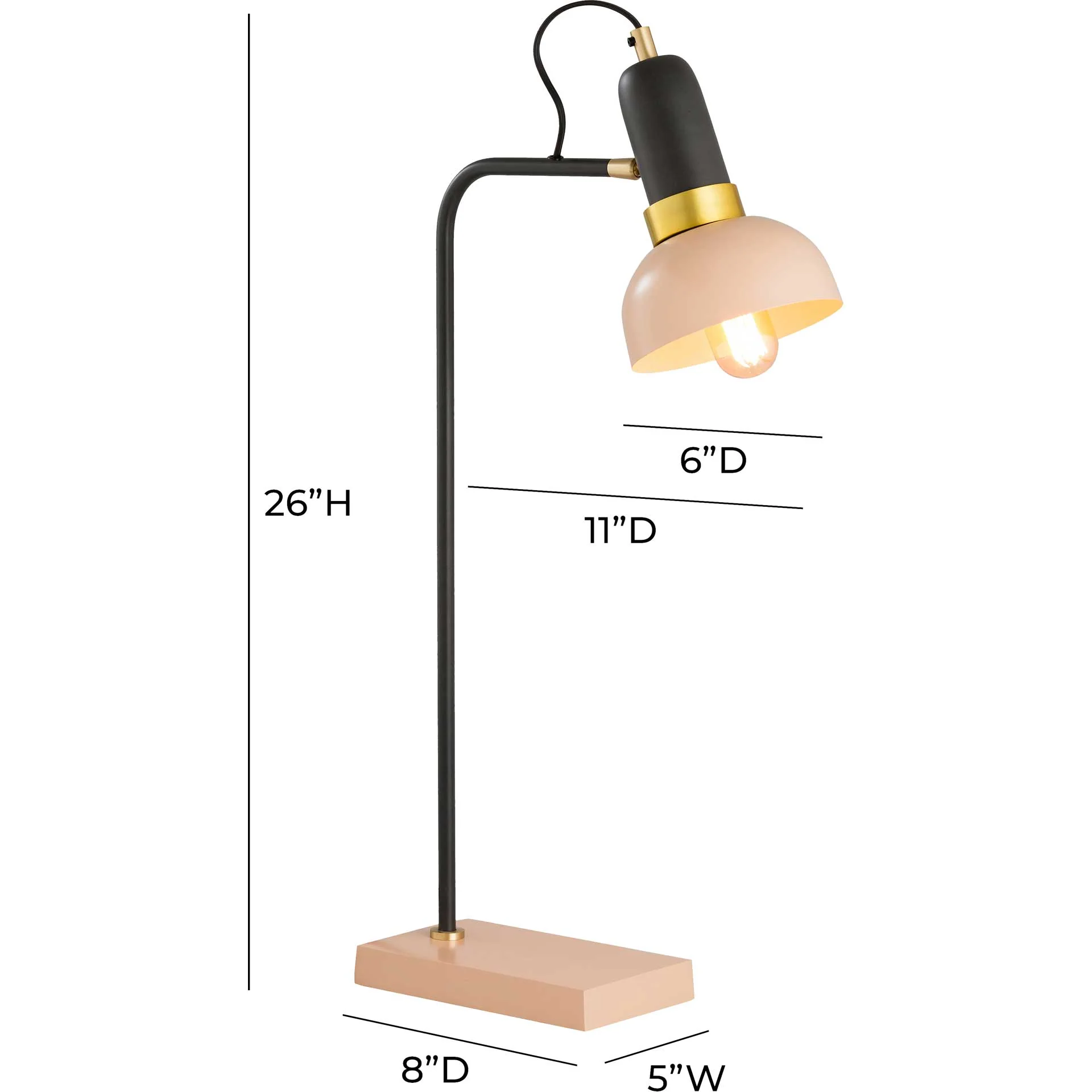 Jumbo Table Lamp Blush/Gray - Image 6