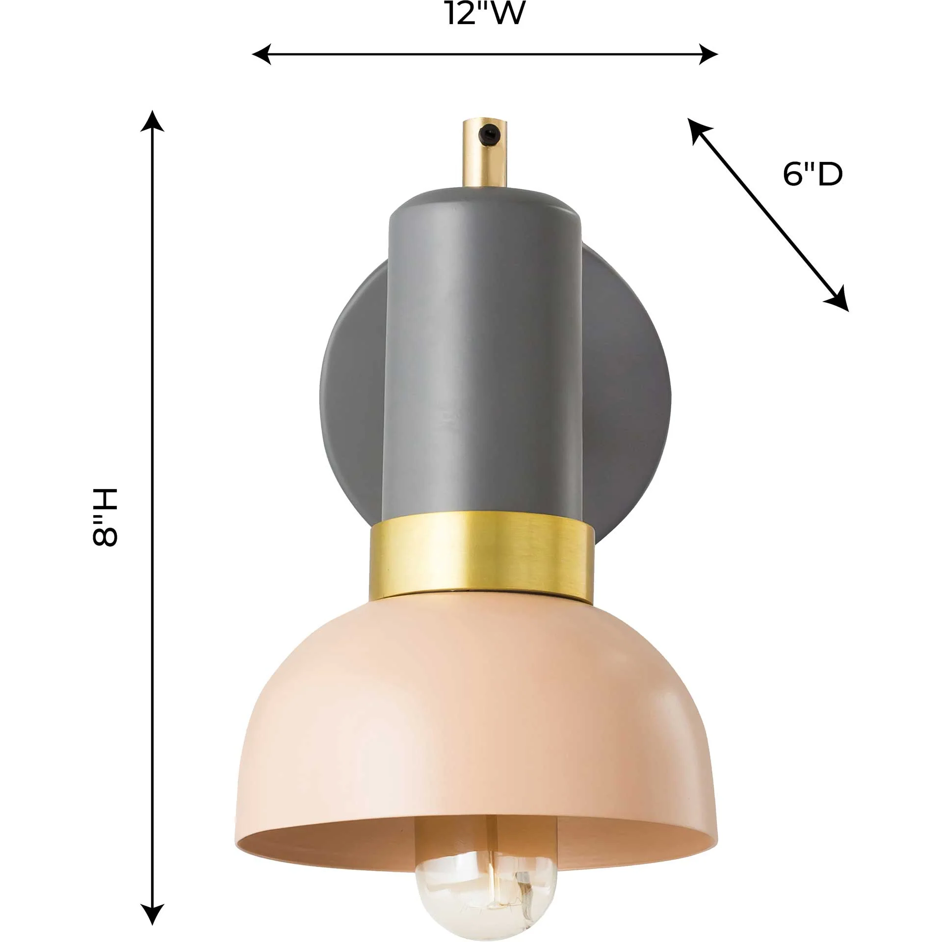 Jumbo Wall Sconce Blush/Gray - Image 6
