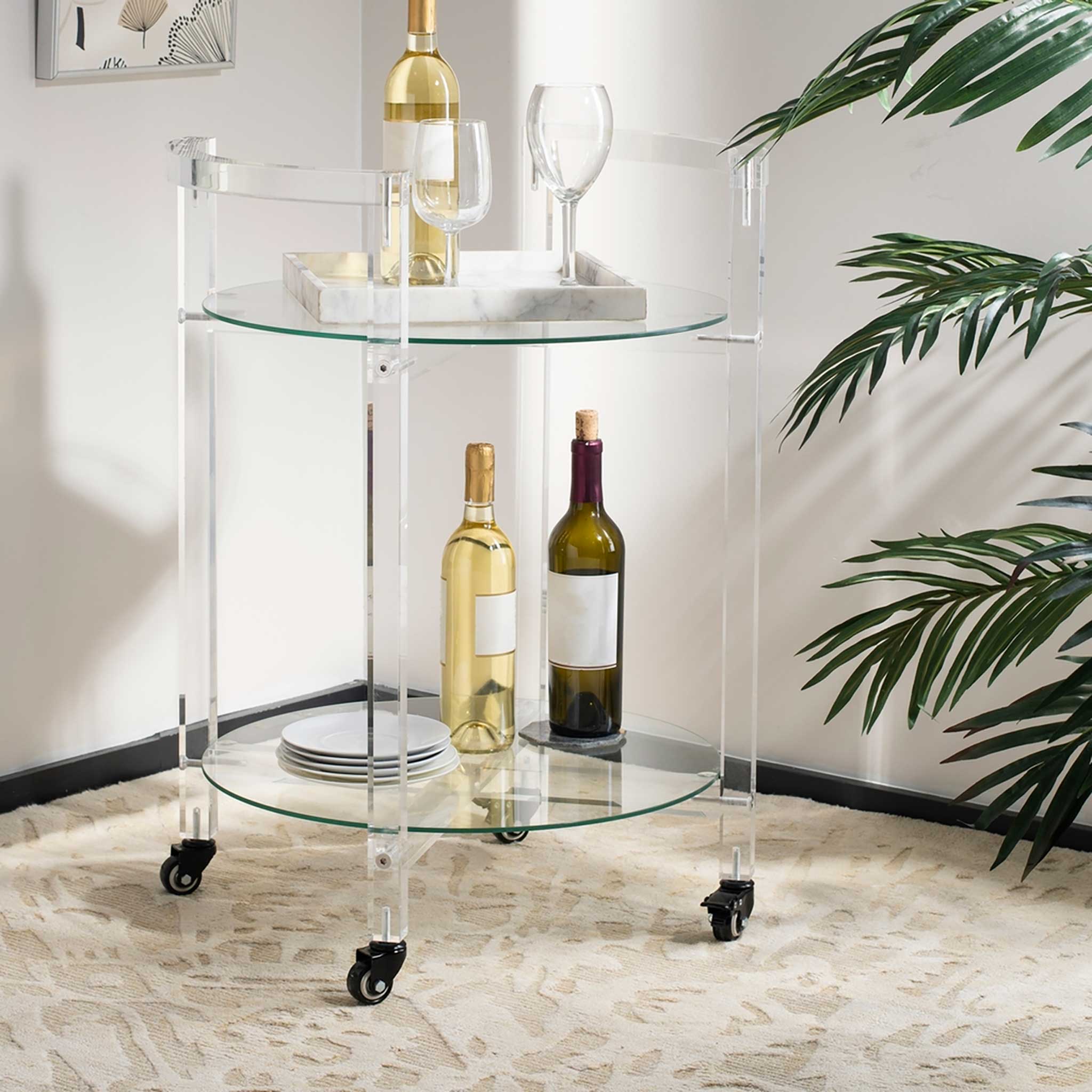 June 2 Tier Acrylic Bar Cart Clear - Image 10