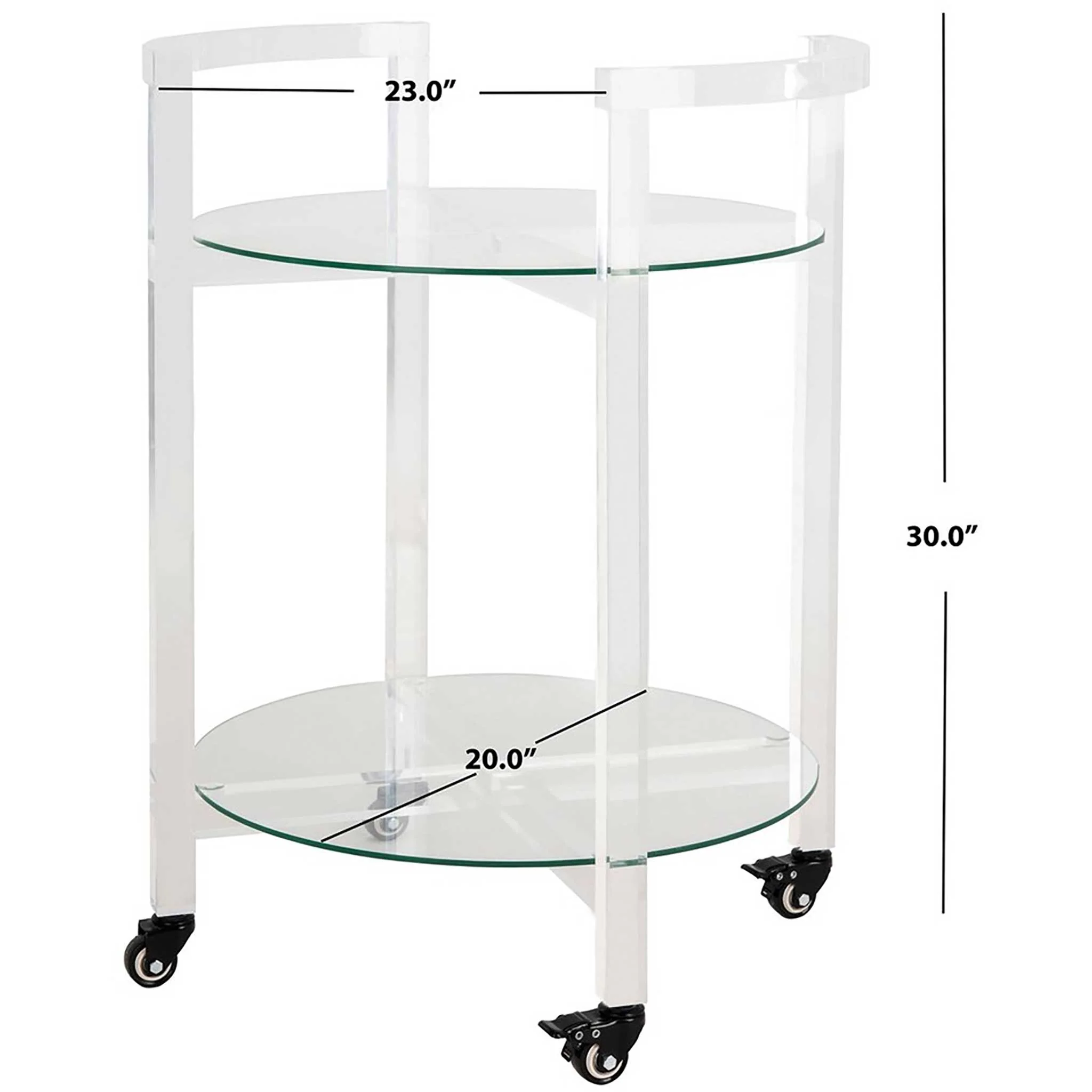 June 2 Tier Acrylic Bar Cart Clear - Image 9