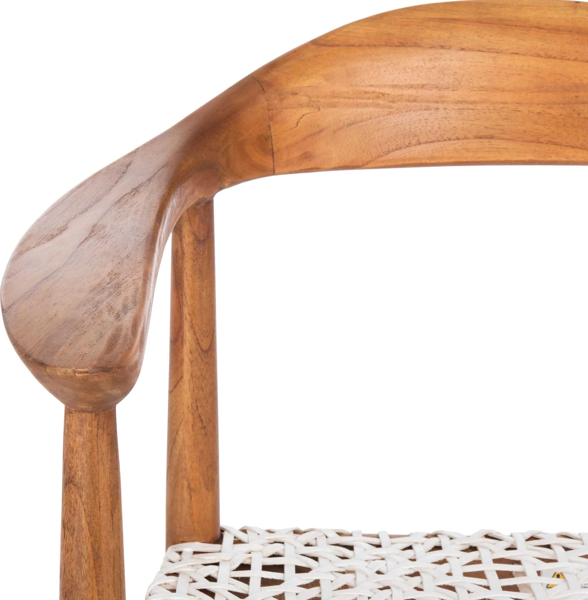 Justin Leather Woven Accent Chair Natural/White - Image 5