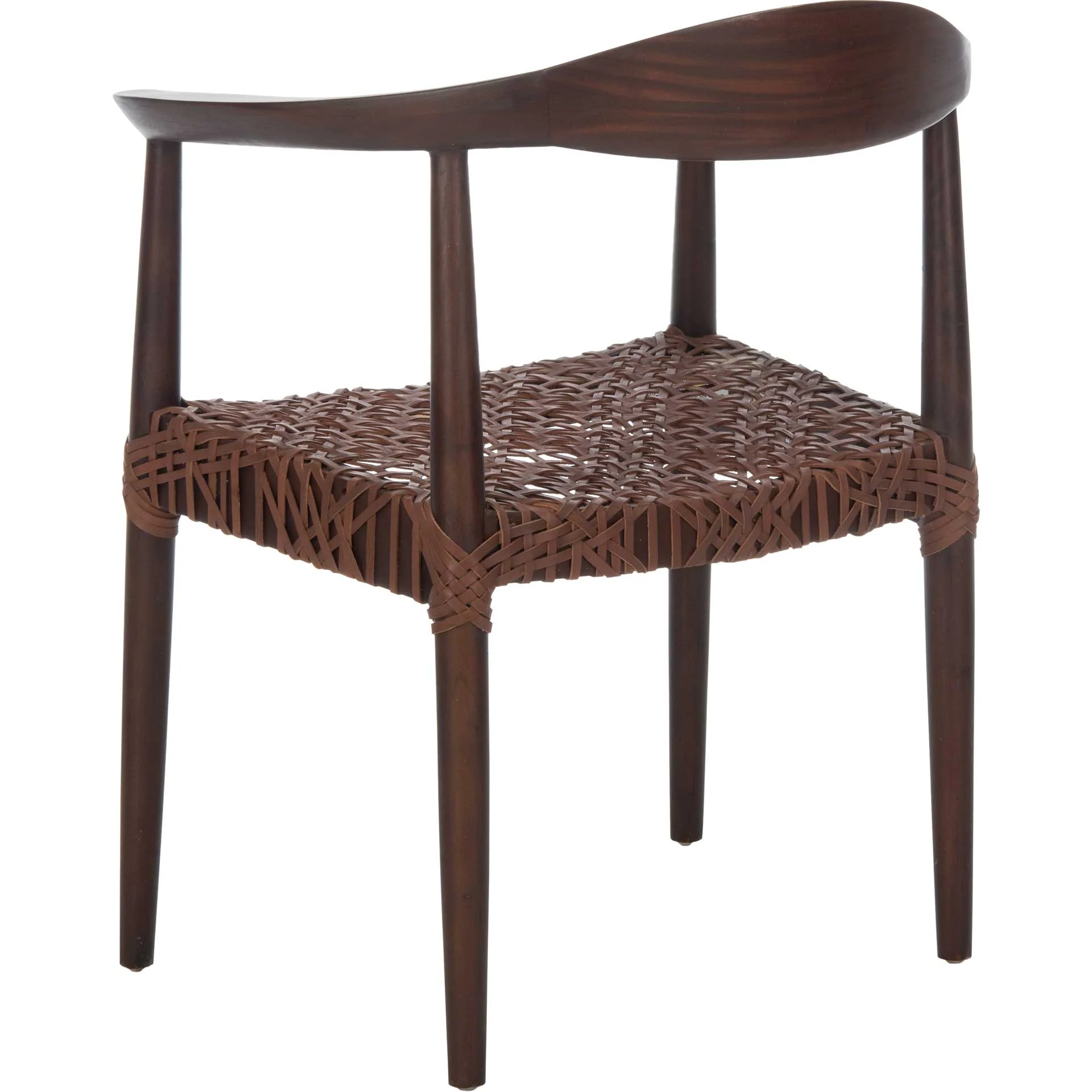 Justin Leather Woven Accent Chair Walnut/Brown - Image 5