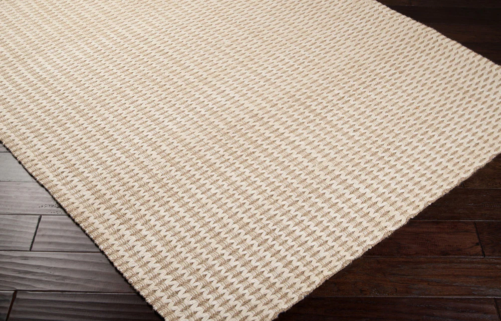 Jute Woven Beige/Gold Area Rug - Image 3