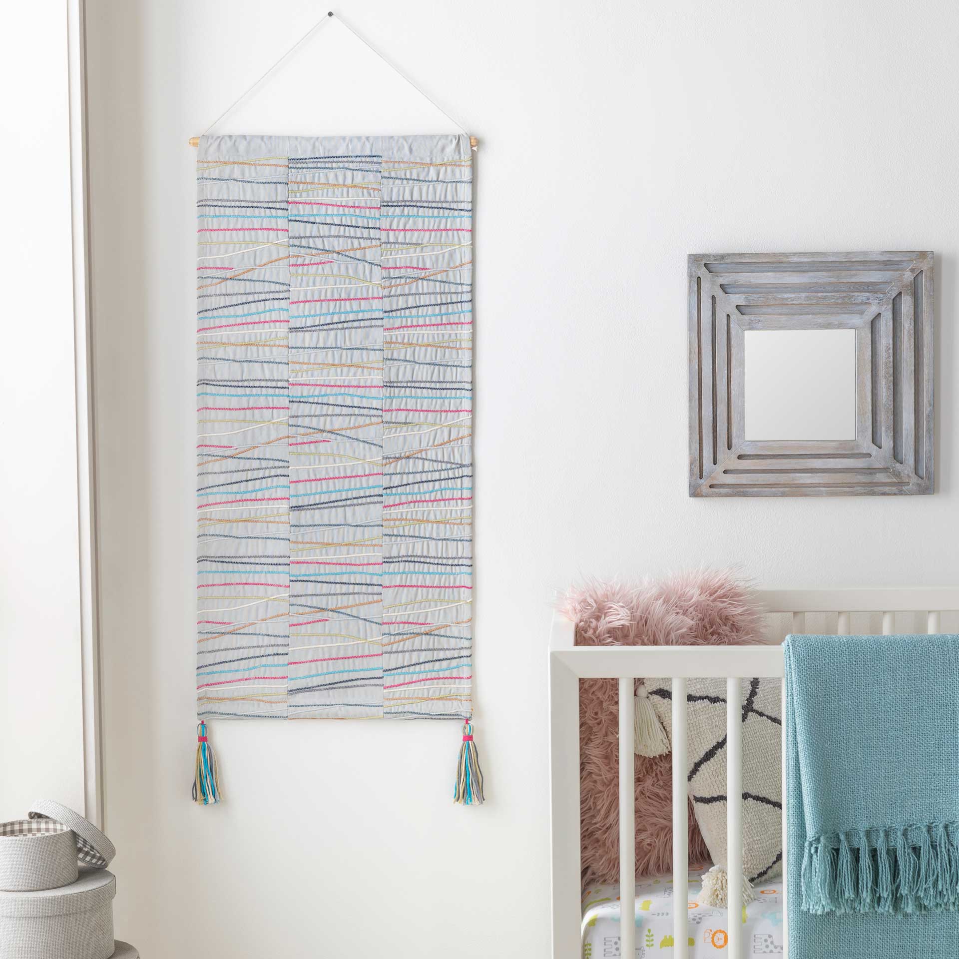 Kade Wall Hanging Ice Blue/Beige/Bright Pink - Image 2