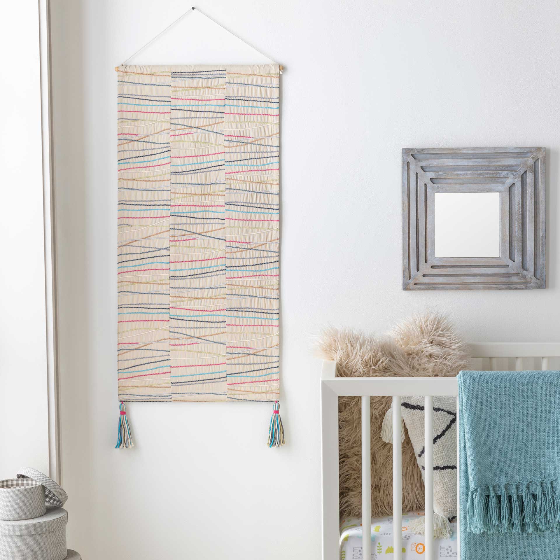 Kade Wall Hanging Khaki/Beige/Bright Pink - Image 2