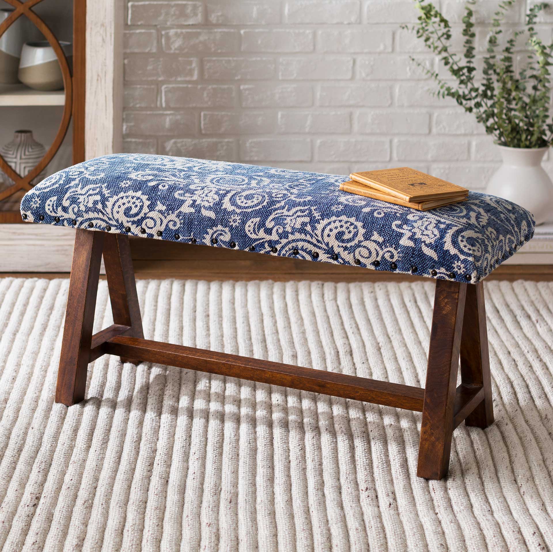 Kailey Bench Navy/White - Image 4
