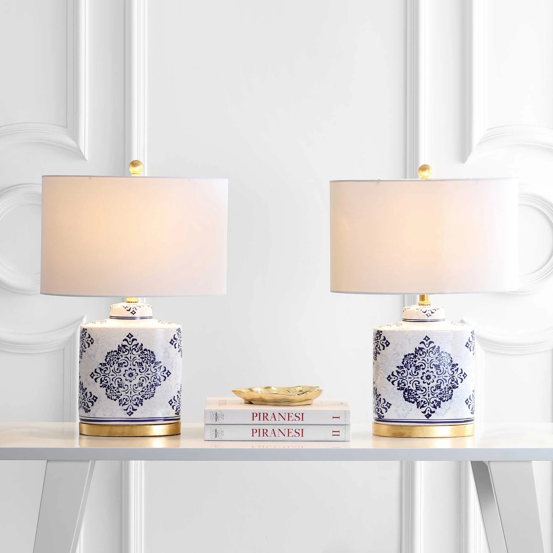 Kailey Table Lamp Blue/White (Set of 2) - Image 4