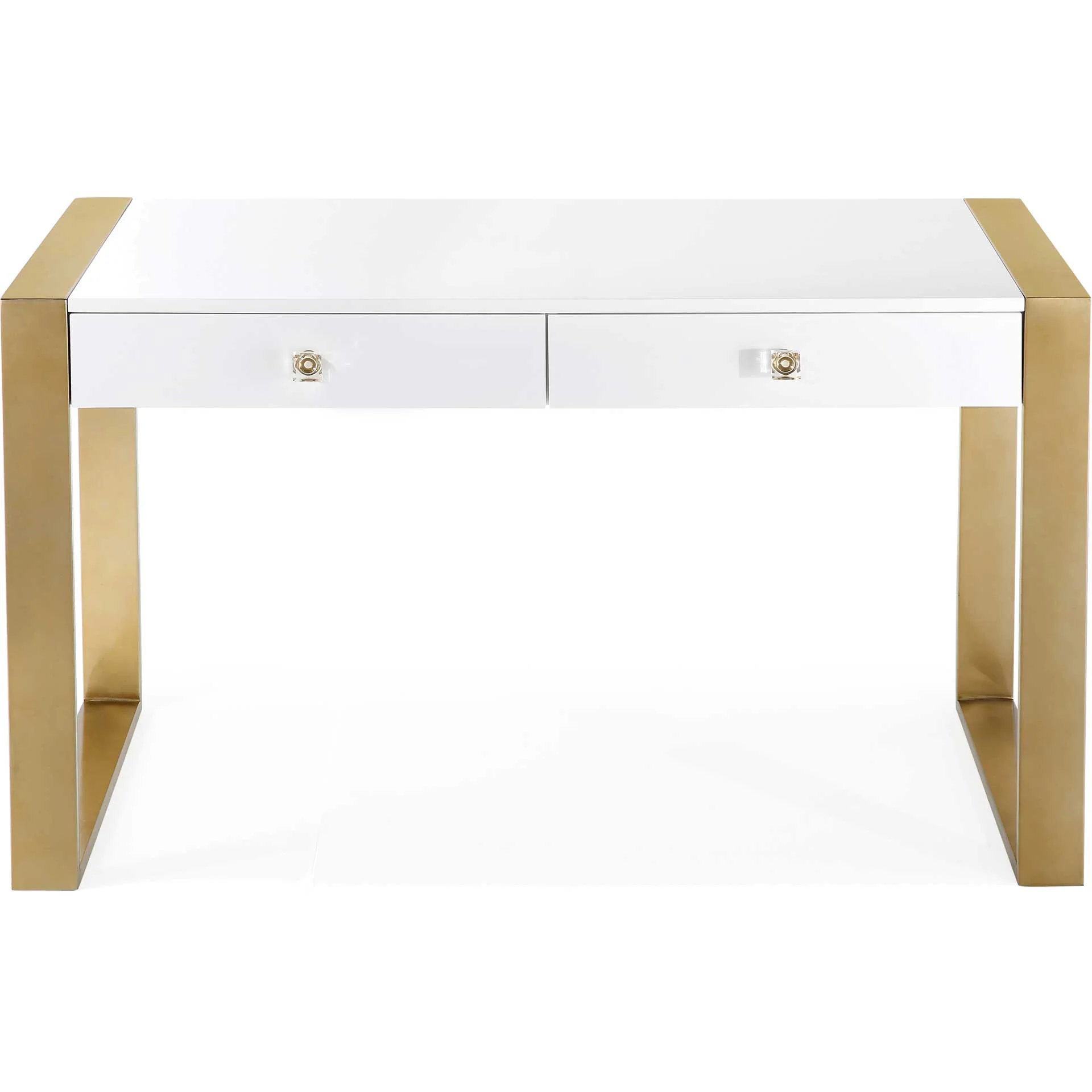 Kaira Writing Desk Gold/White - Image 2