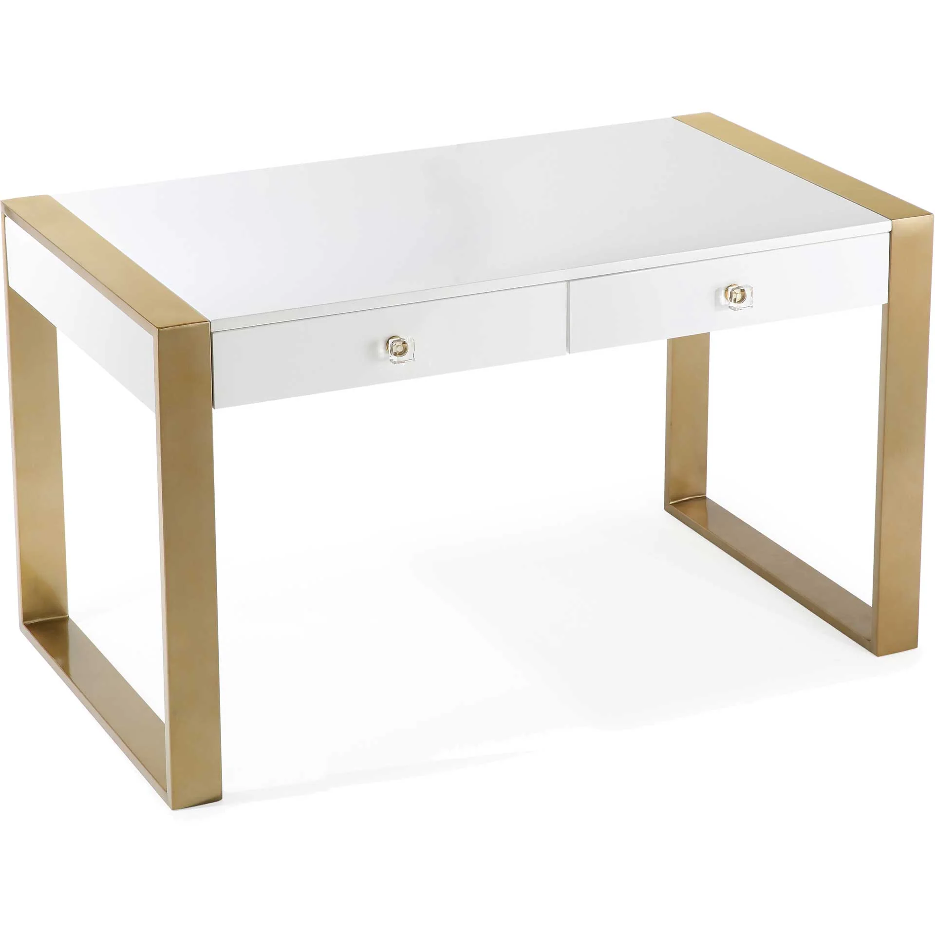 Kaira Writing Desk Gold/White - Image 3