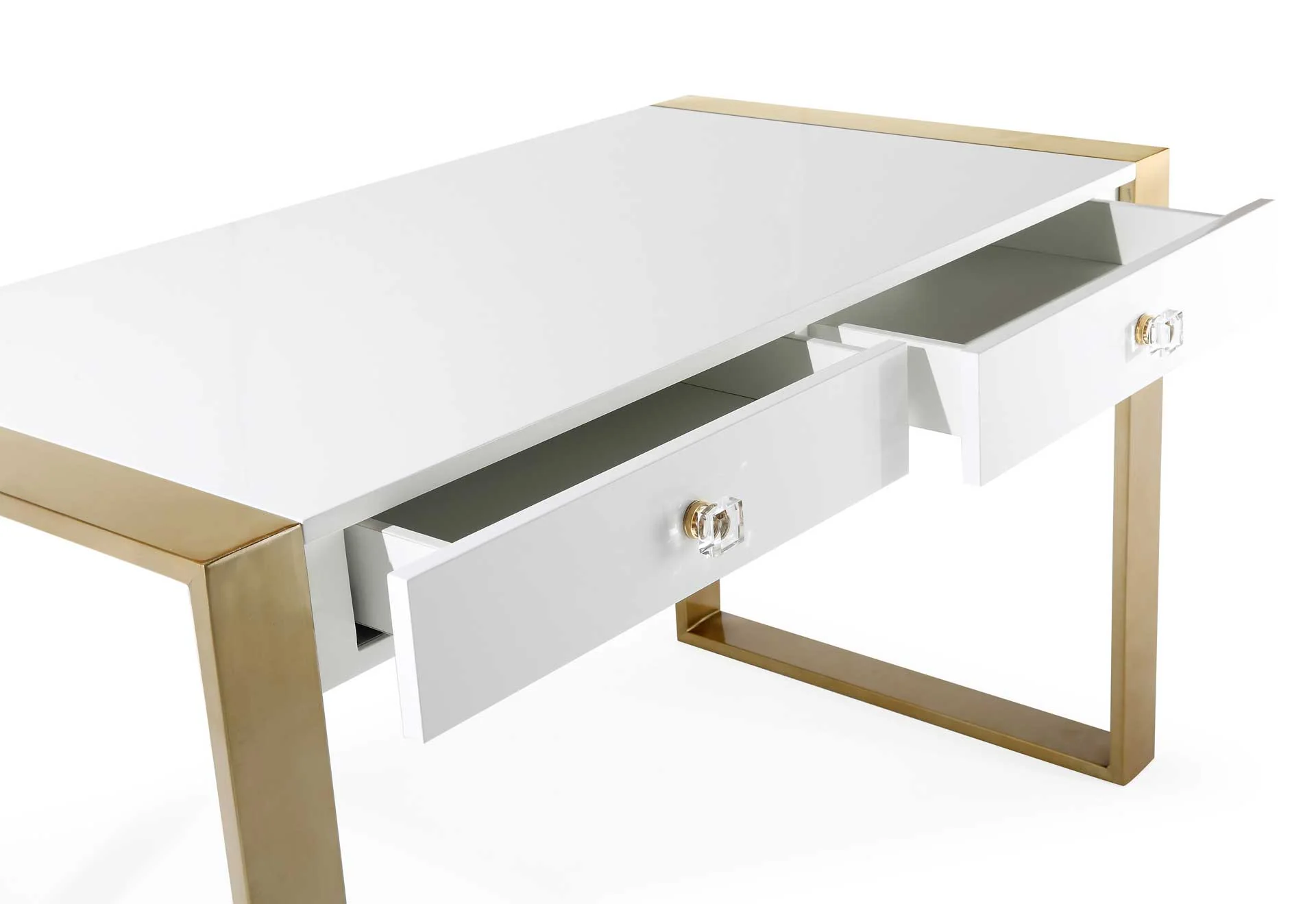 Kaira Writing Desk Gold/White - Image 5