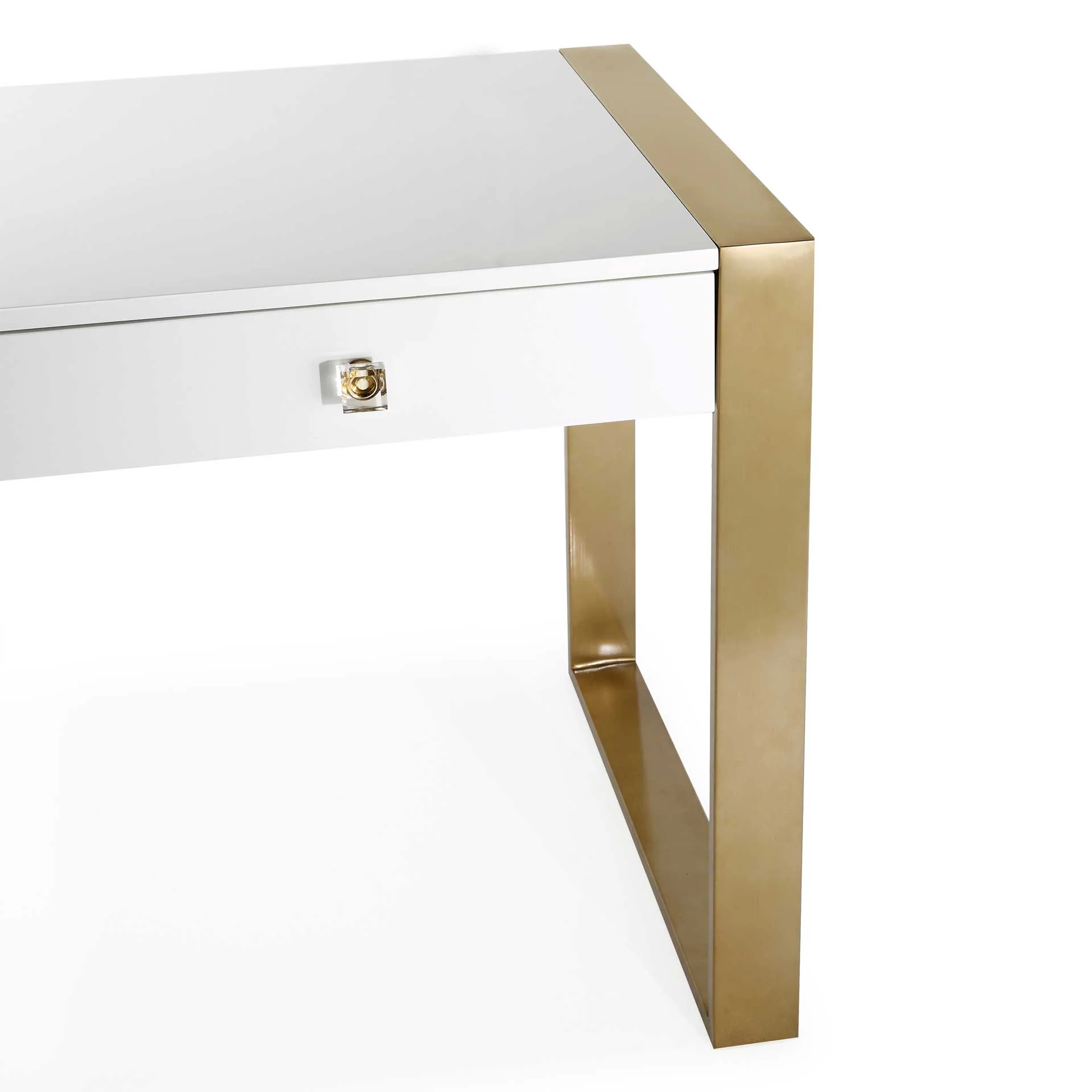 Kaira Writing Desk Gold/White - Image 6