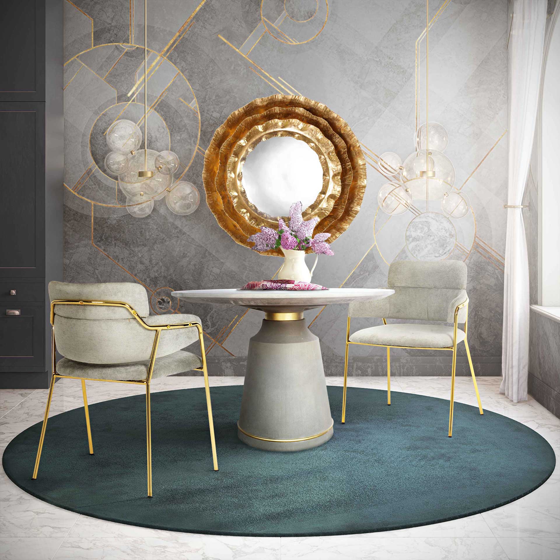 Kairo Velvet Chair Gray (Set of 2) - Image 10