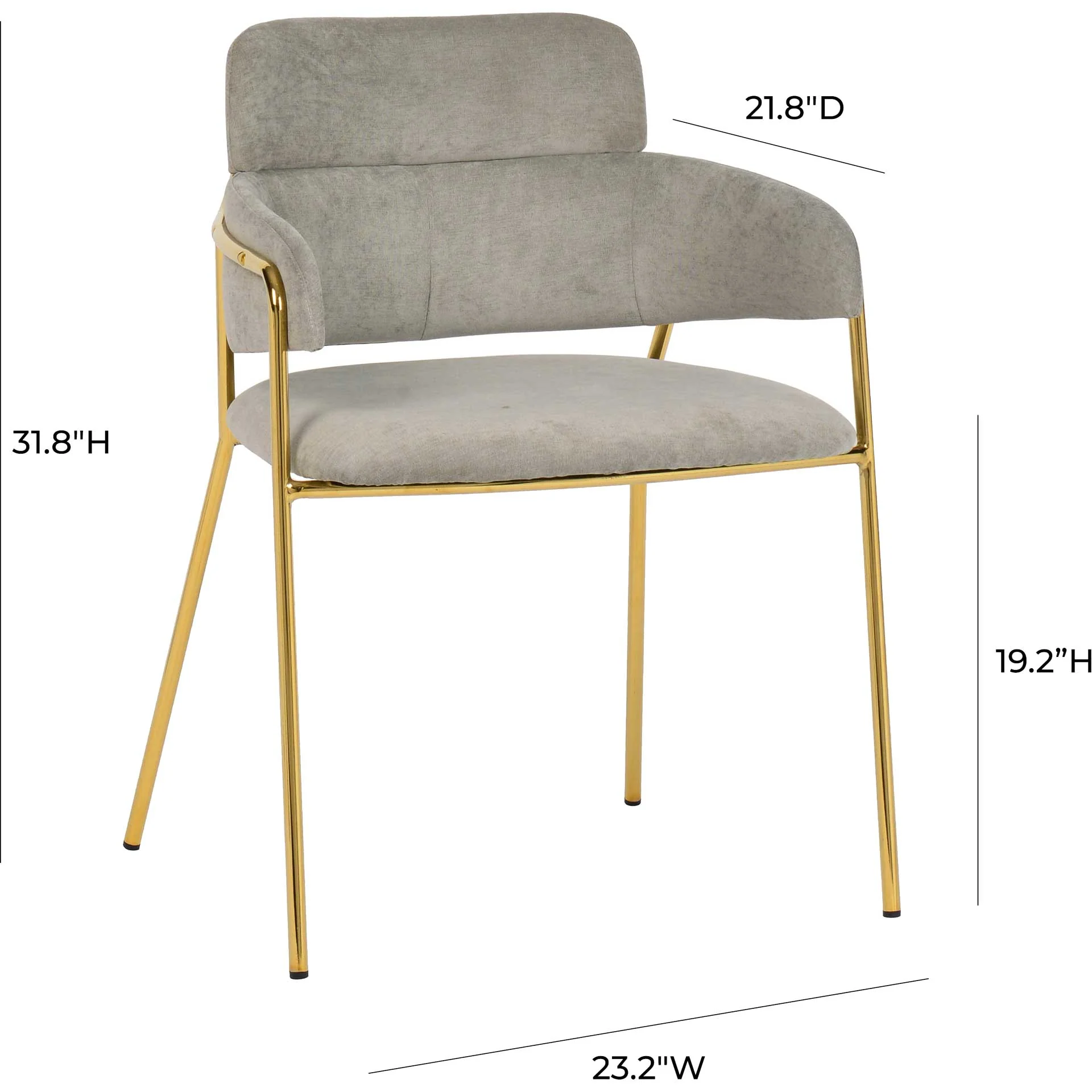 Kairo Velvet Chair Gray (Set of 2) - Image 8