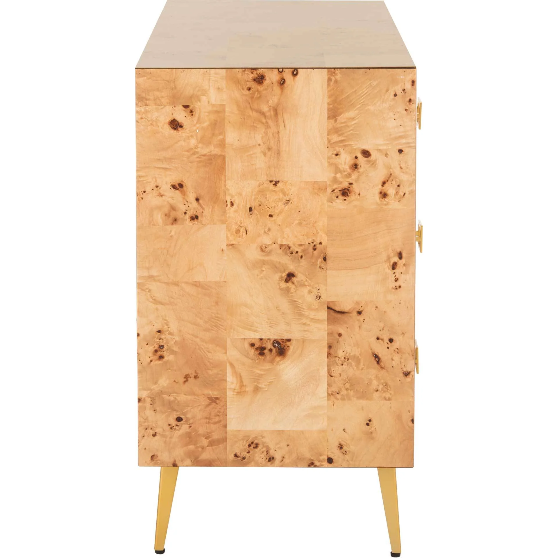 Kaiya 3 Drawer Chest Natural/Gold - Image 3