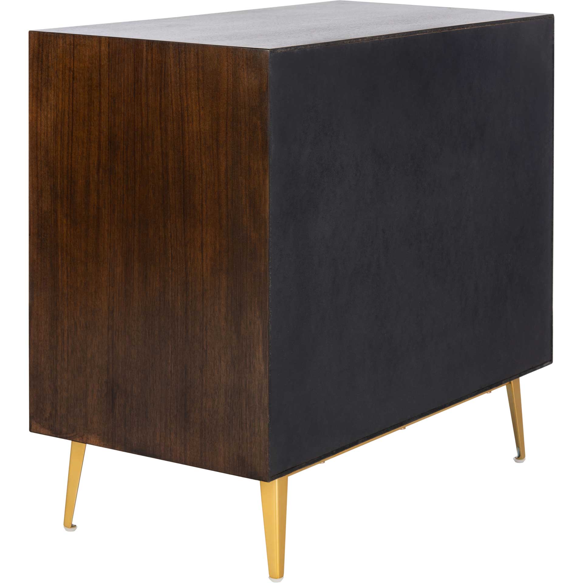 Kaiya 3 Drawer Chest Natural Walnut/Gold - Image 3