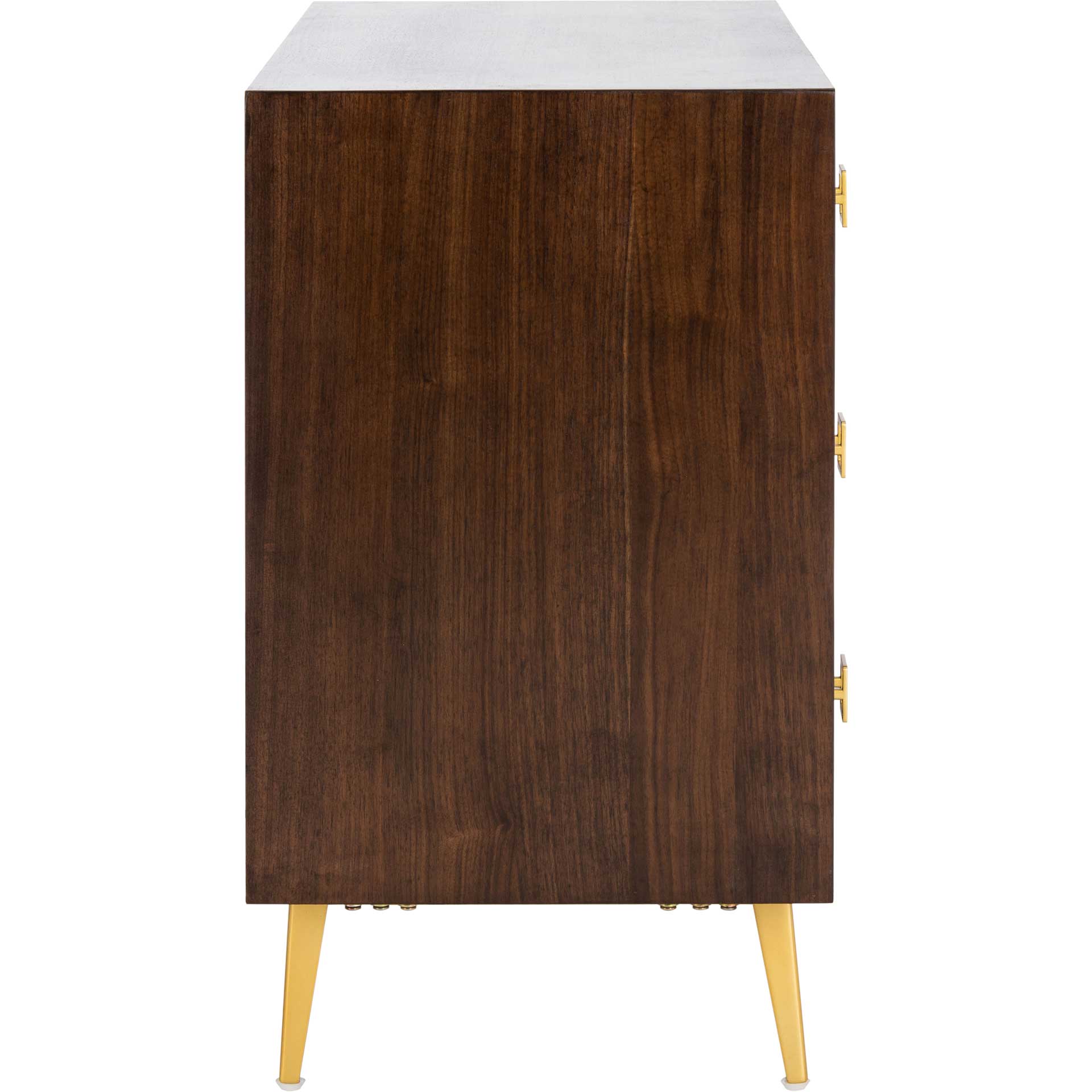 Kaiya 3 Drawer Chest Natural Walnut/Gold - Image 4