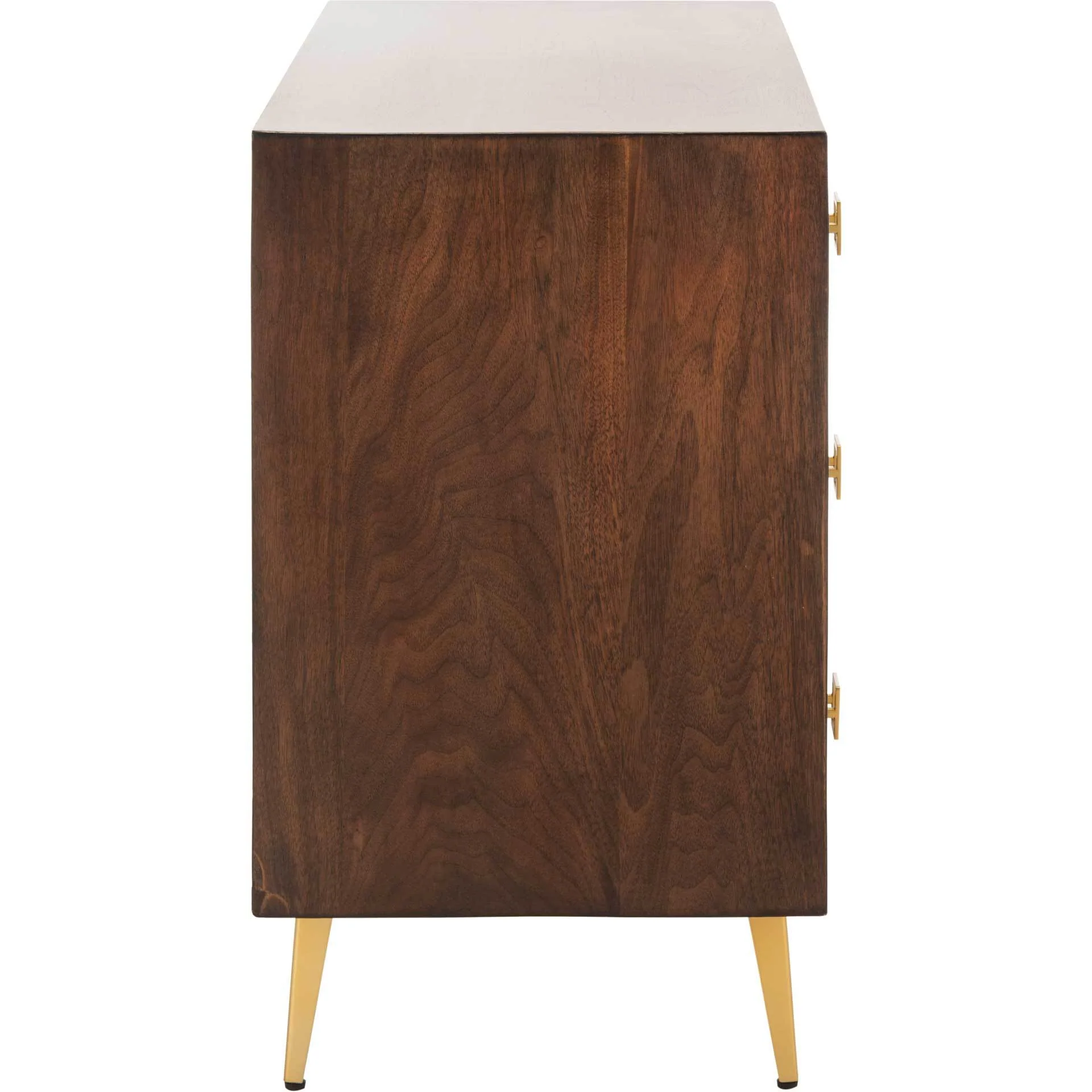 Kaiya 3 Drawer Chest Walnut/Gold - Image 3