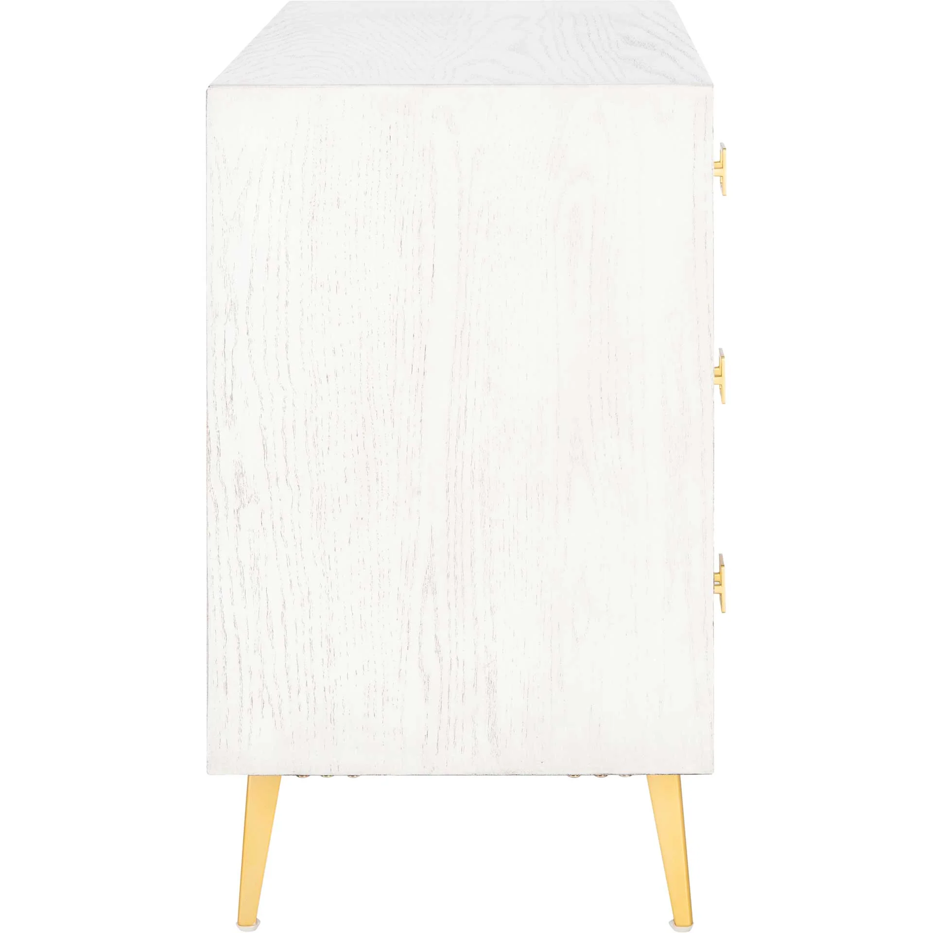 Kaiya 3 Drawer Chest White Wash/Gold - Image 3