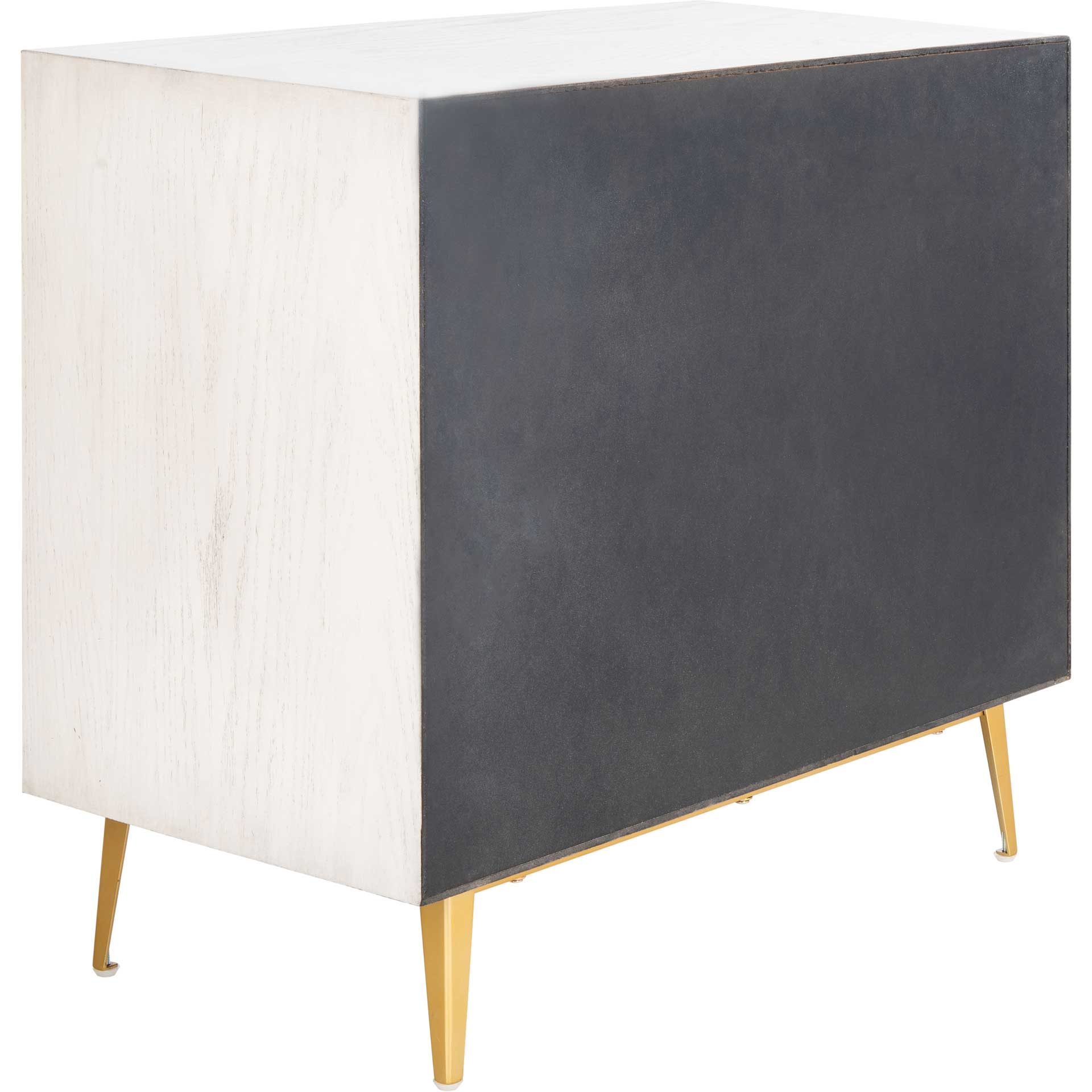 Kaiya 3 Drawer Chest White Wash/Gold - Image 5