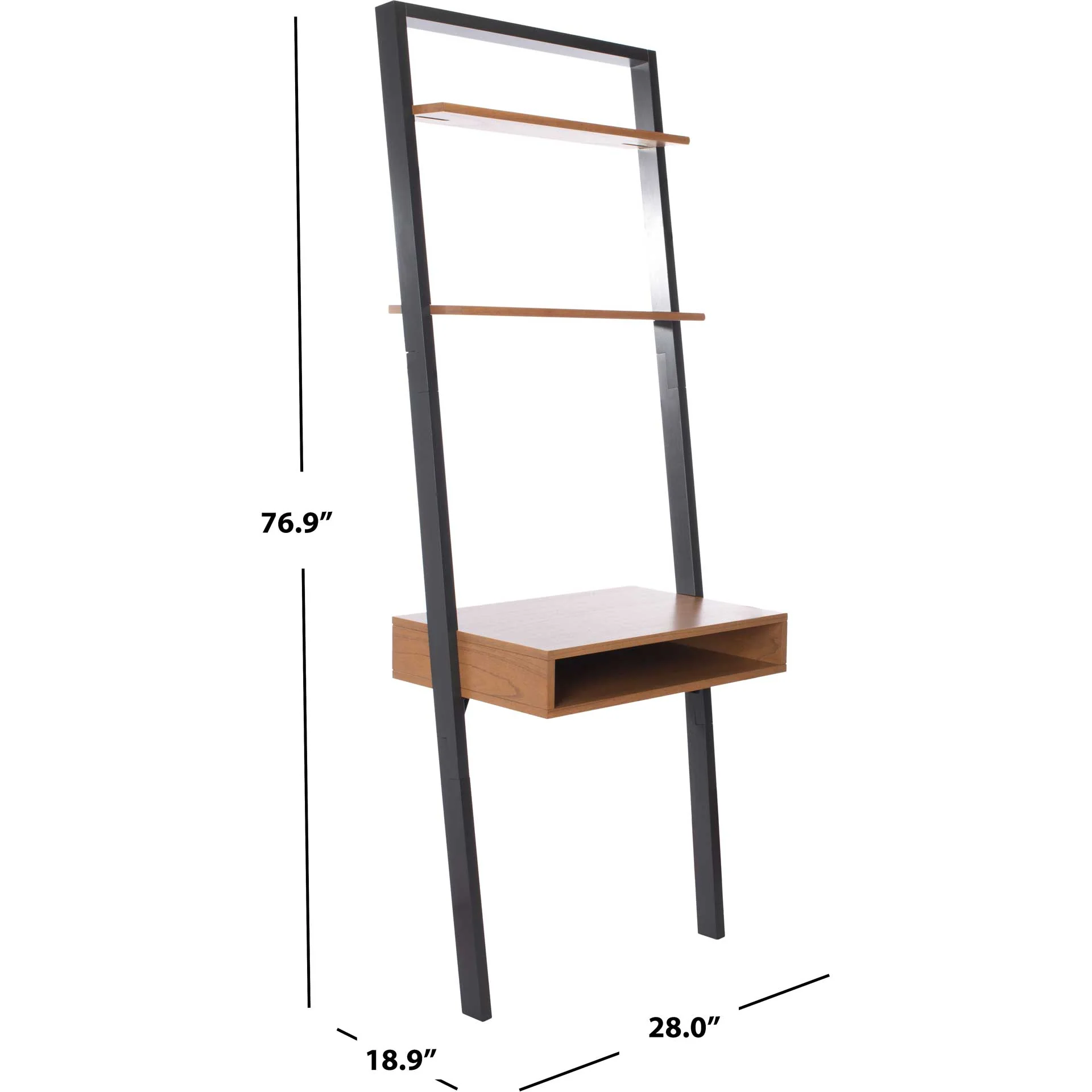 Kalani 2 Shelf Leaning Desk Natural/Charcoal - Image 8