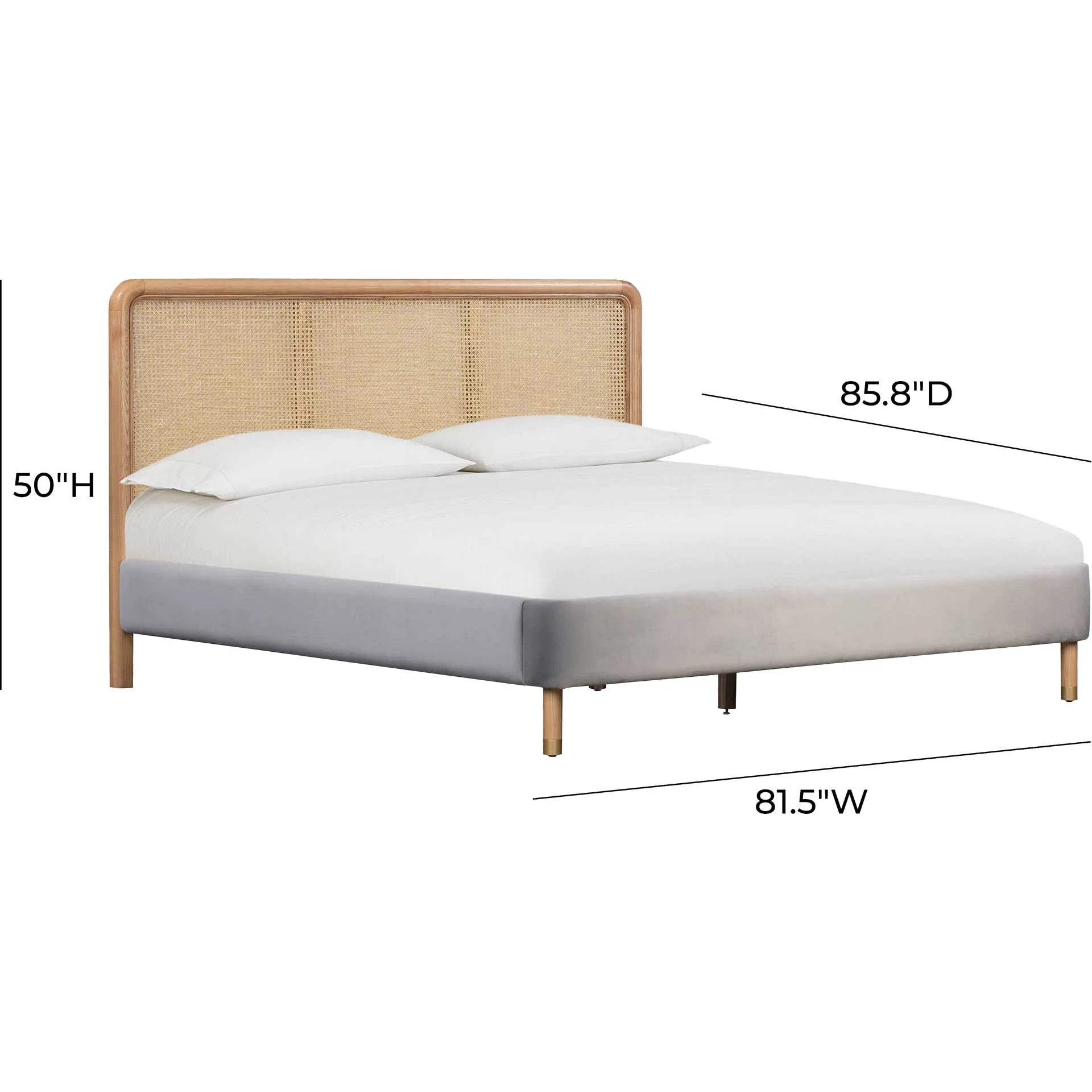 Kalani Velvet Bed Gray - Image 10