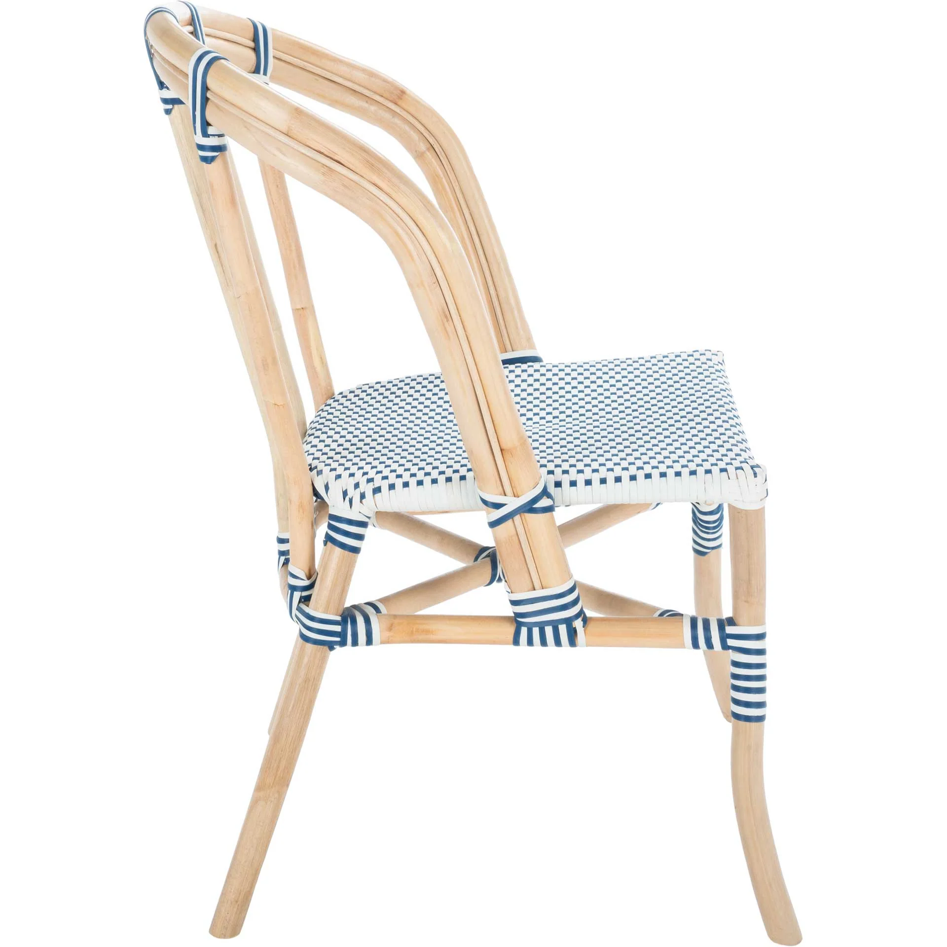 Kalel Rattan Dining Chair Natural/White/Blue (Set of 2) - Image 3