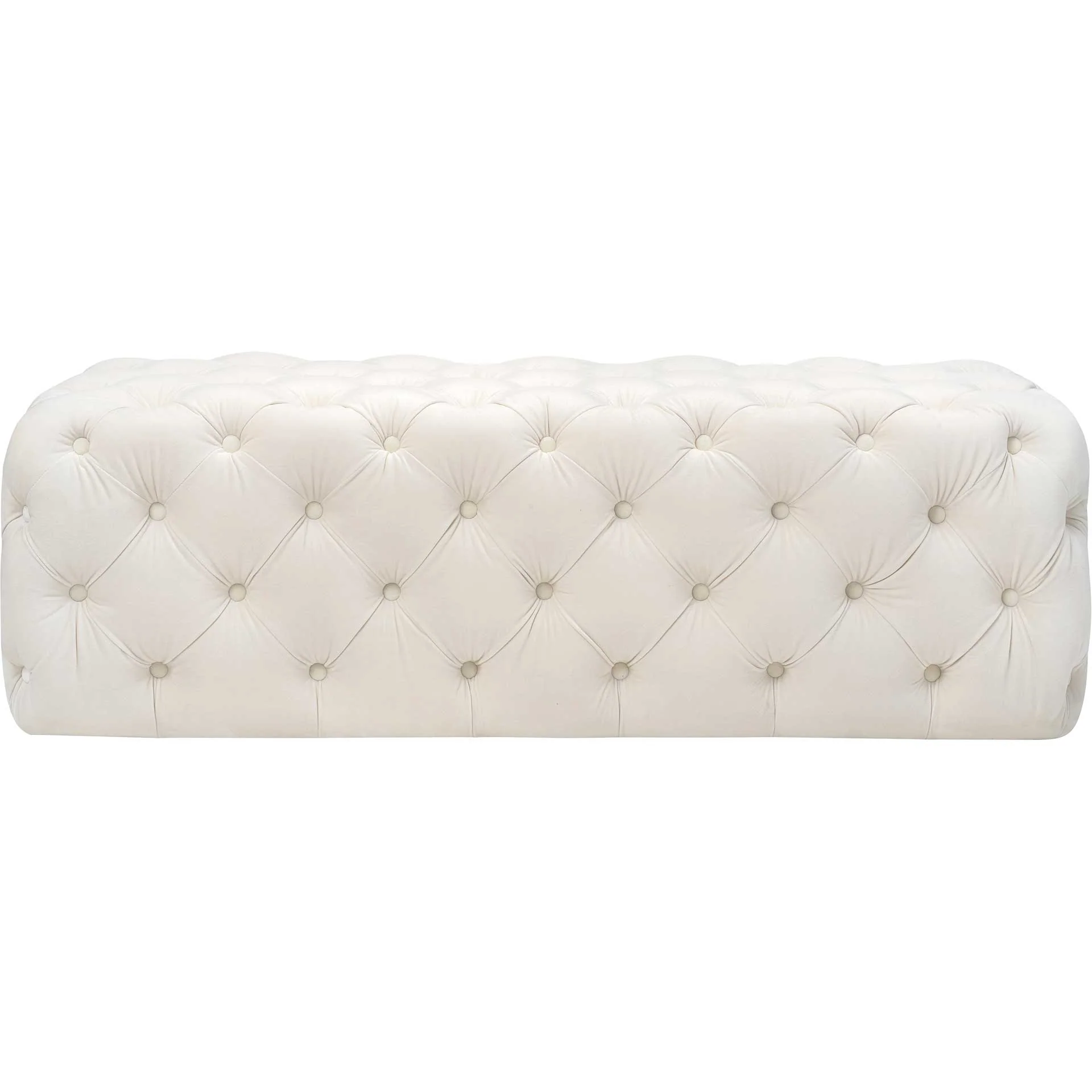 Kalel Velvet Ottoman Cream - Image 2