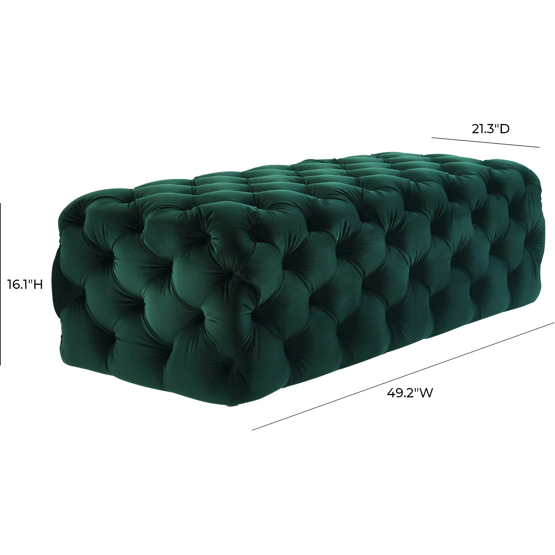 Kalel Velvet Ottoman Green - Image 5