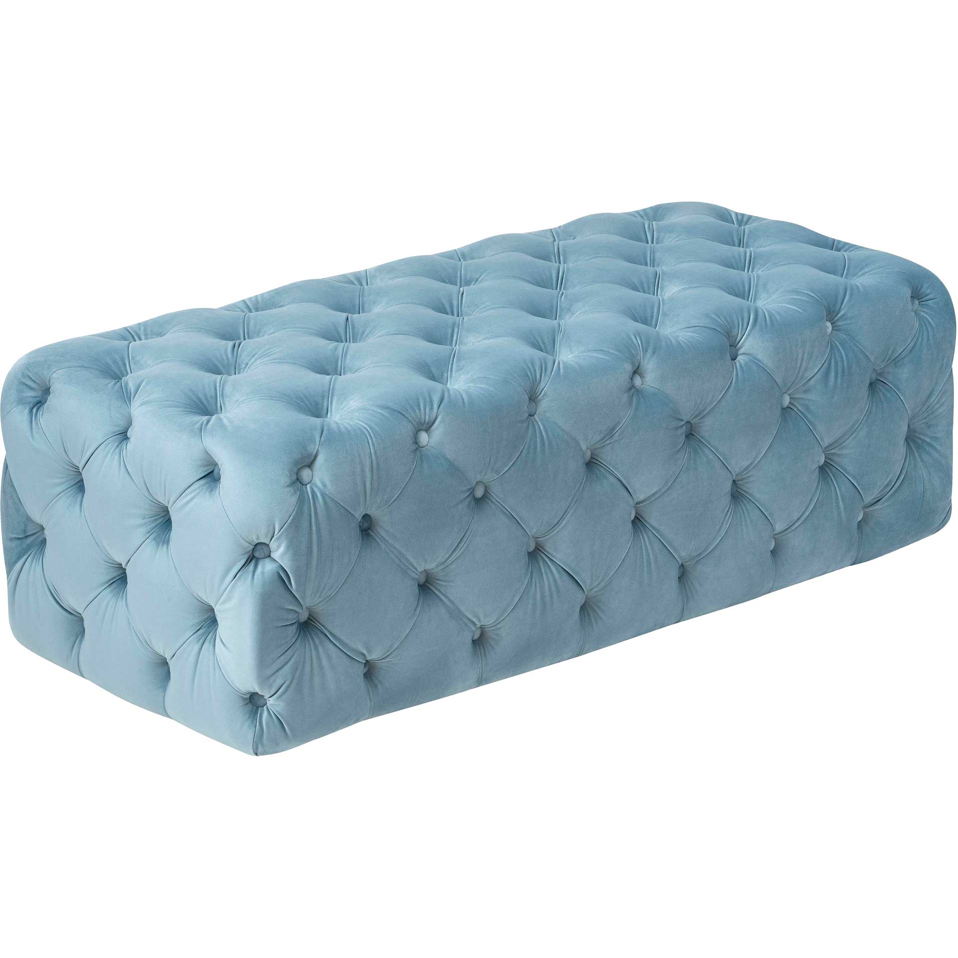 Kalel Velvet Ottoman Sea Blue - Image 3