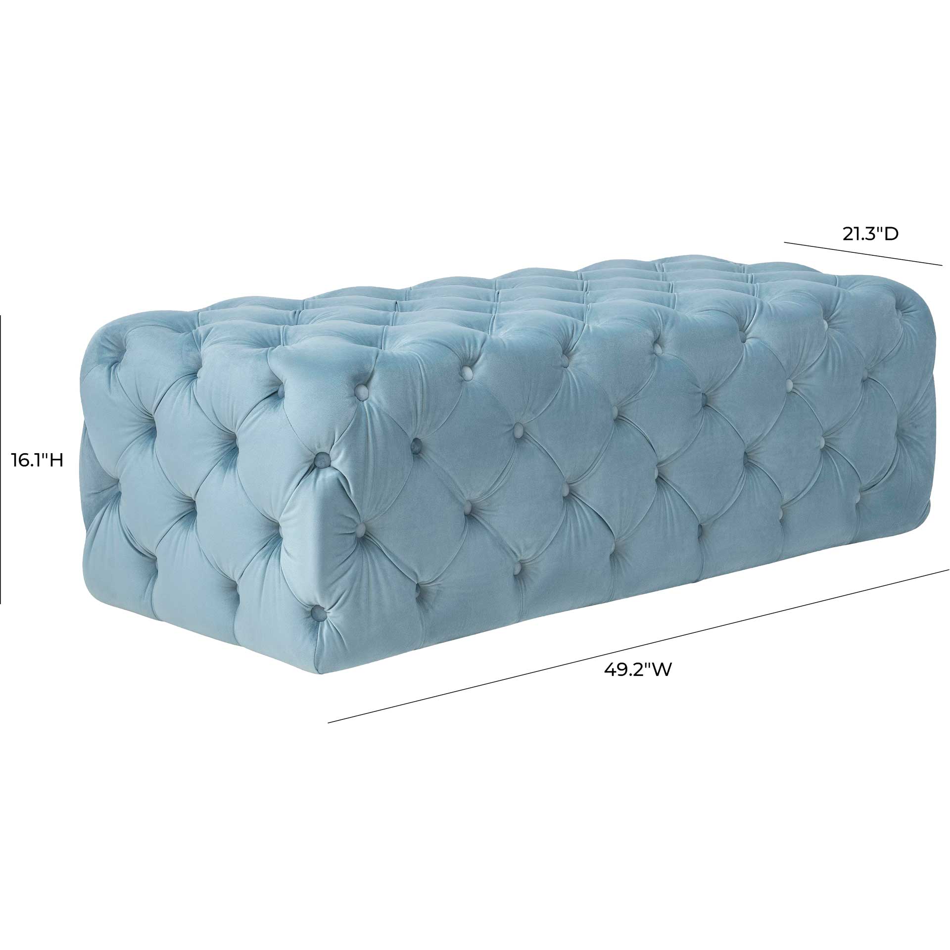 Kalel Velvet Ottoman Sea Blue - Image 6