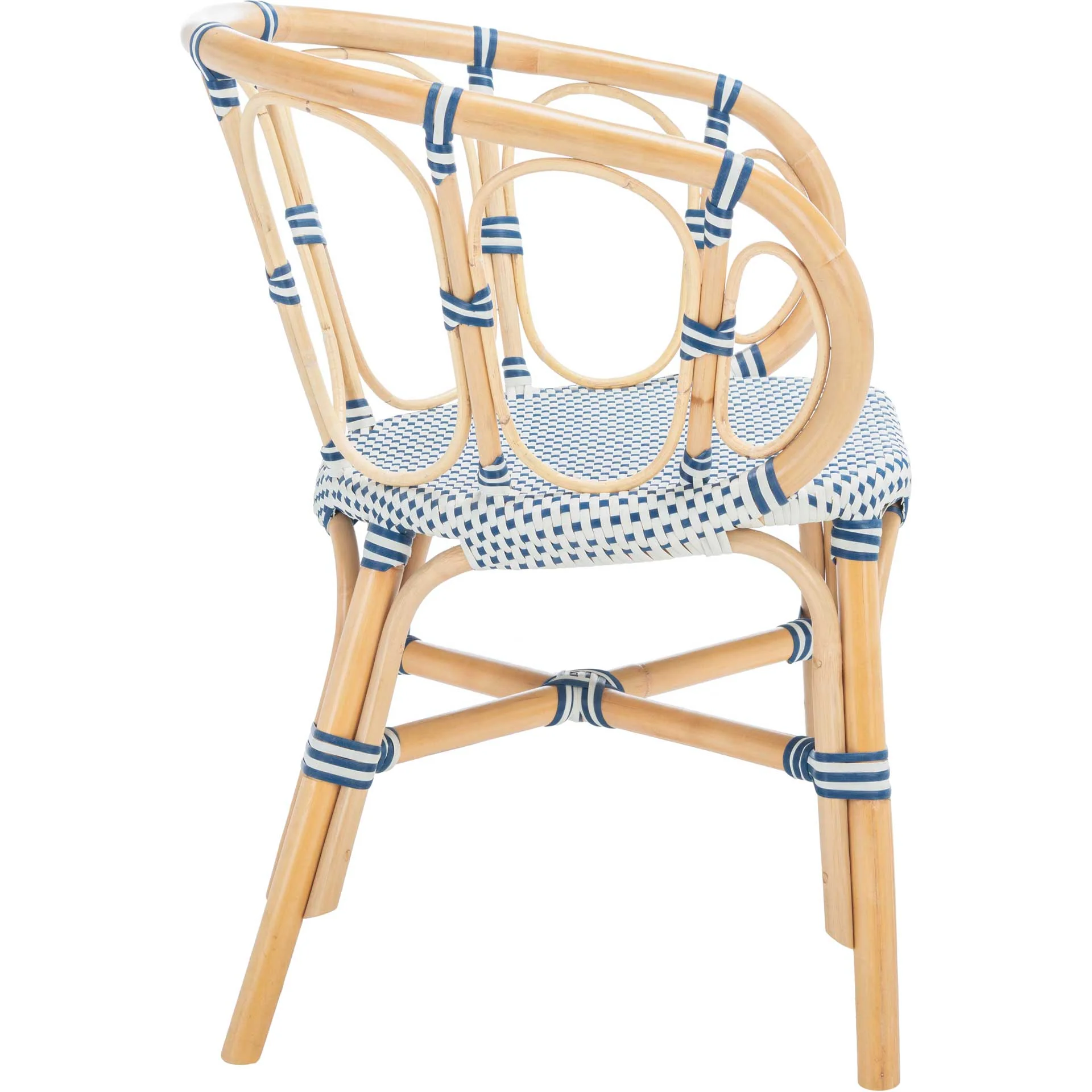 Kaleo Rattan Dining Chair Natural/White/Blue (Set of 2) - Image 3