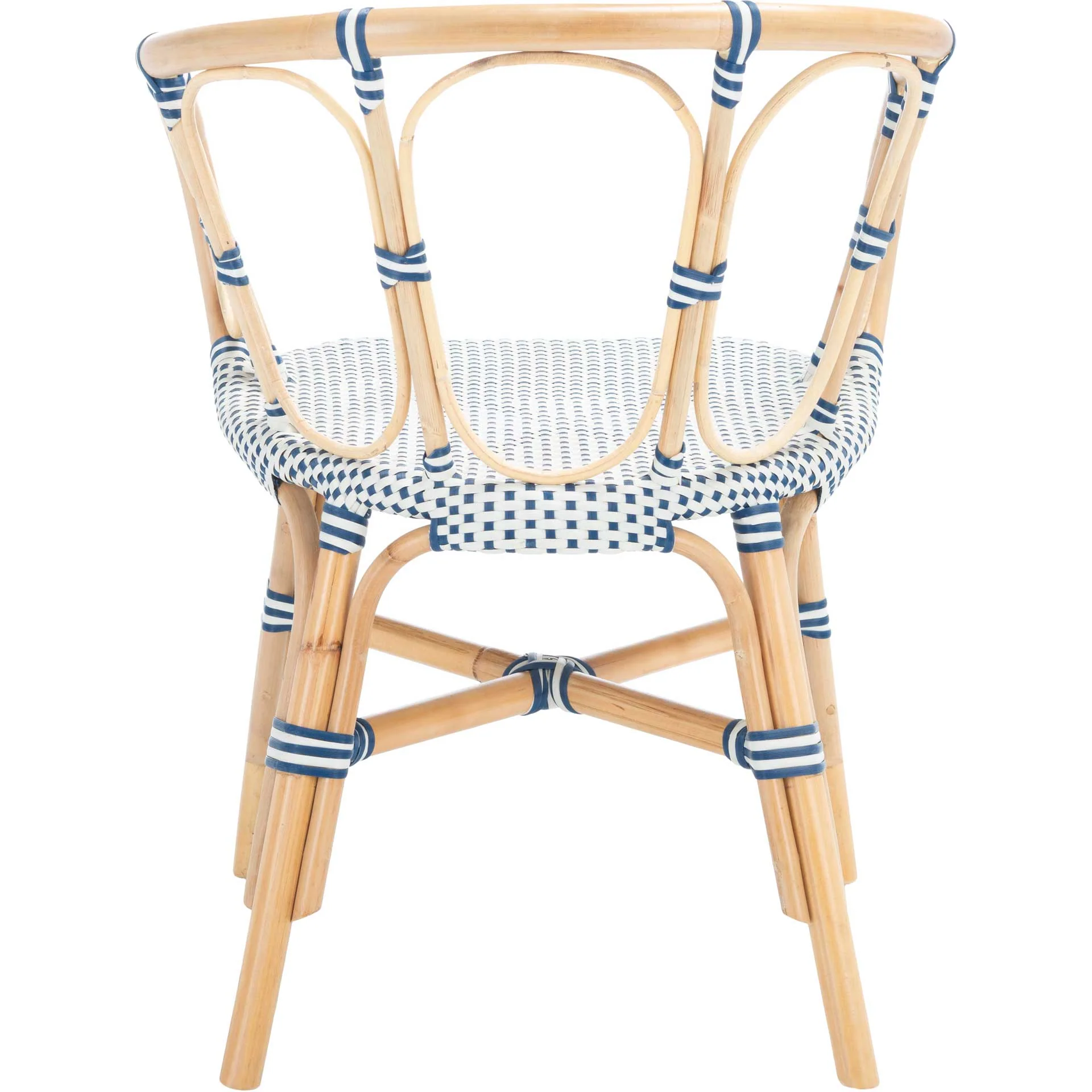 Kaleo Rattan Dining Chair Natural/White/Blue (Set of 2) - Image 4