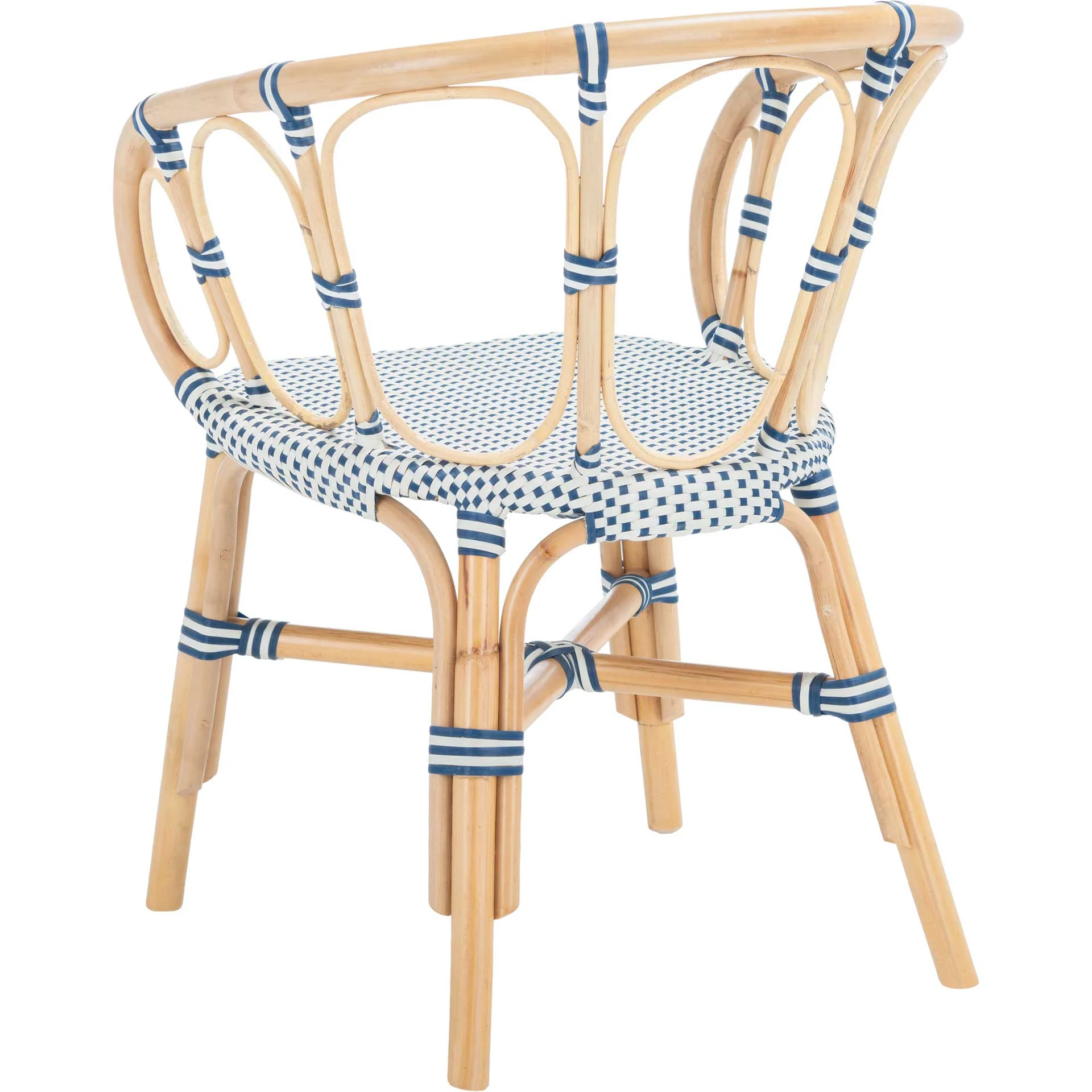 Kaleo Rattan Dining Chair Natural/White/Blue (Set of 2) - Image 5