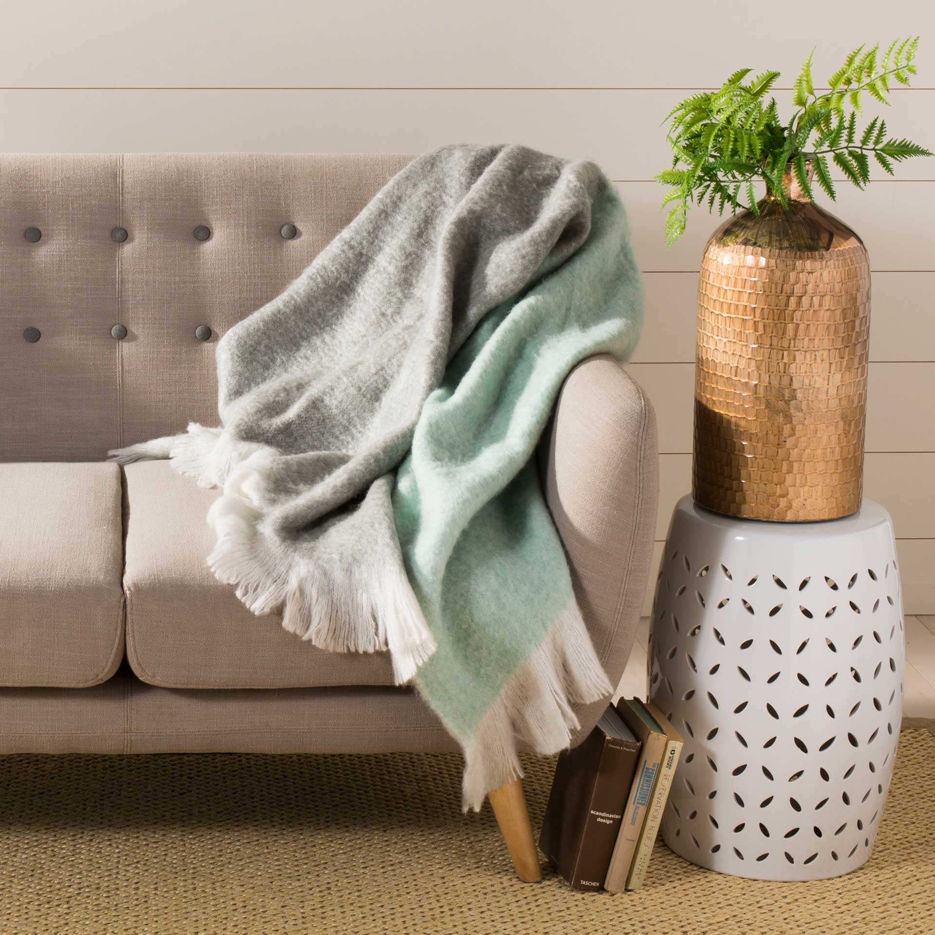 Kali Throw Gray/Aqua - Image 3