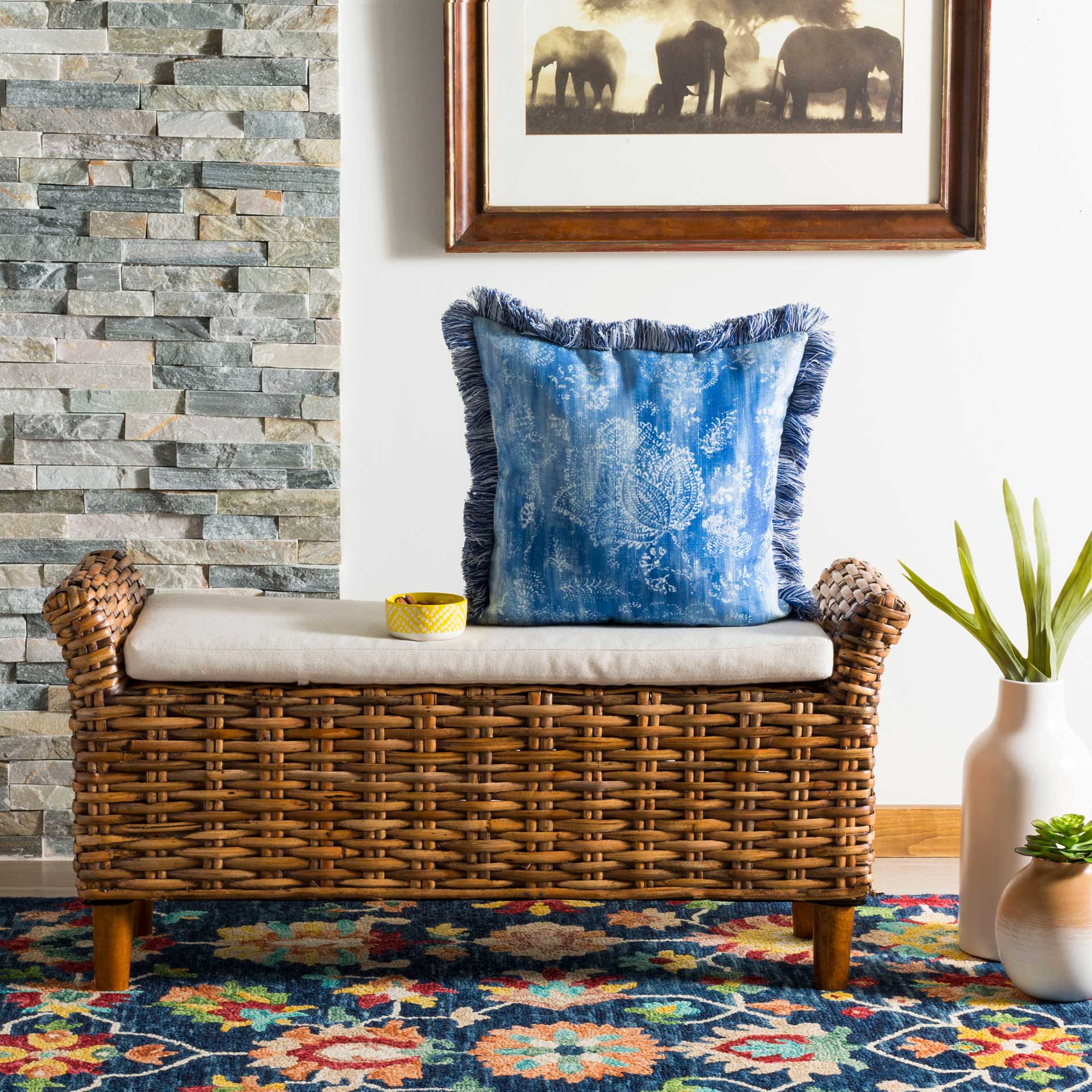 Kalos Pillow Blue/Cream - Image 3