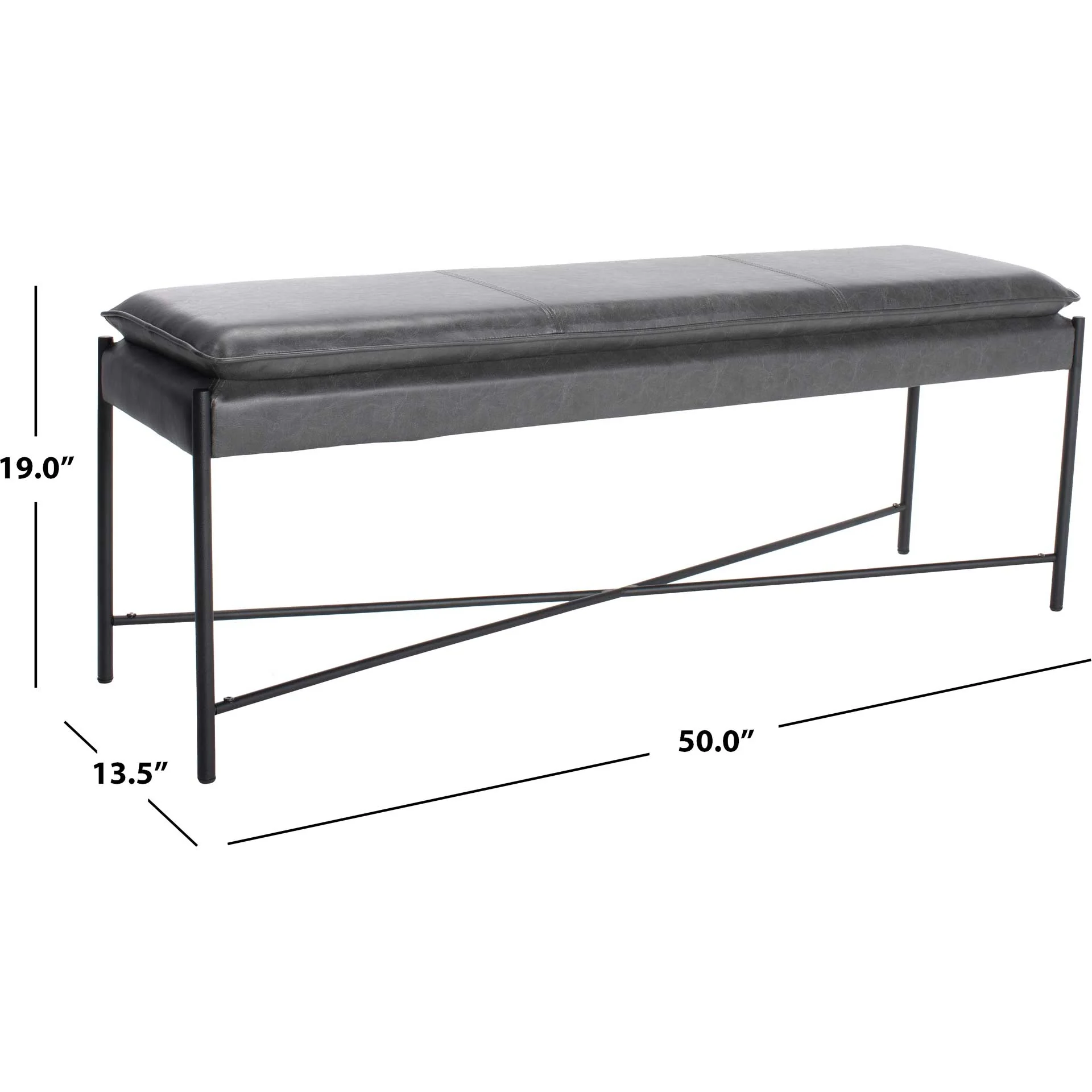 Kamari Cushioned X Bench Gray/Black - Image 7