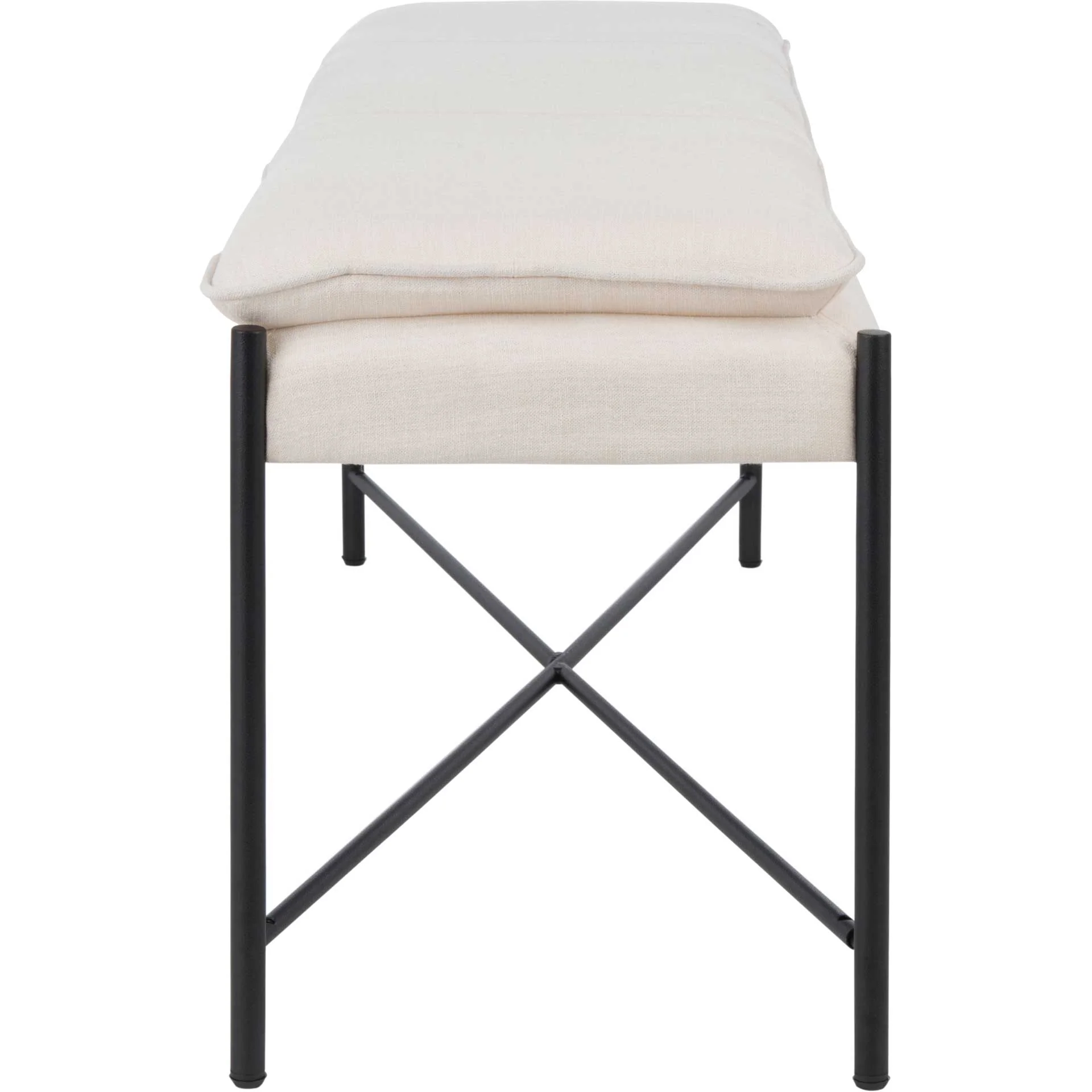 Kamari Cushioned X Bench Light Beige/Black - Image 3