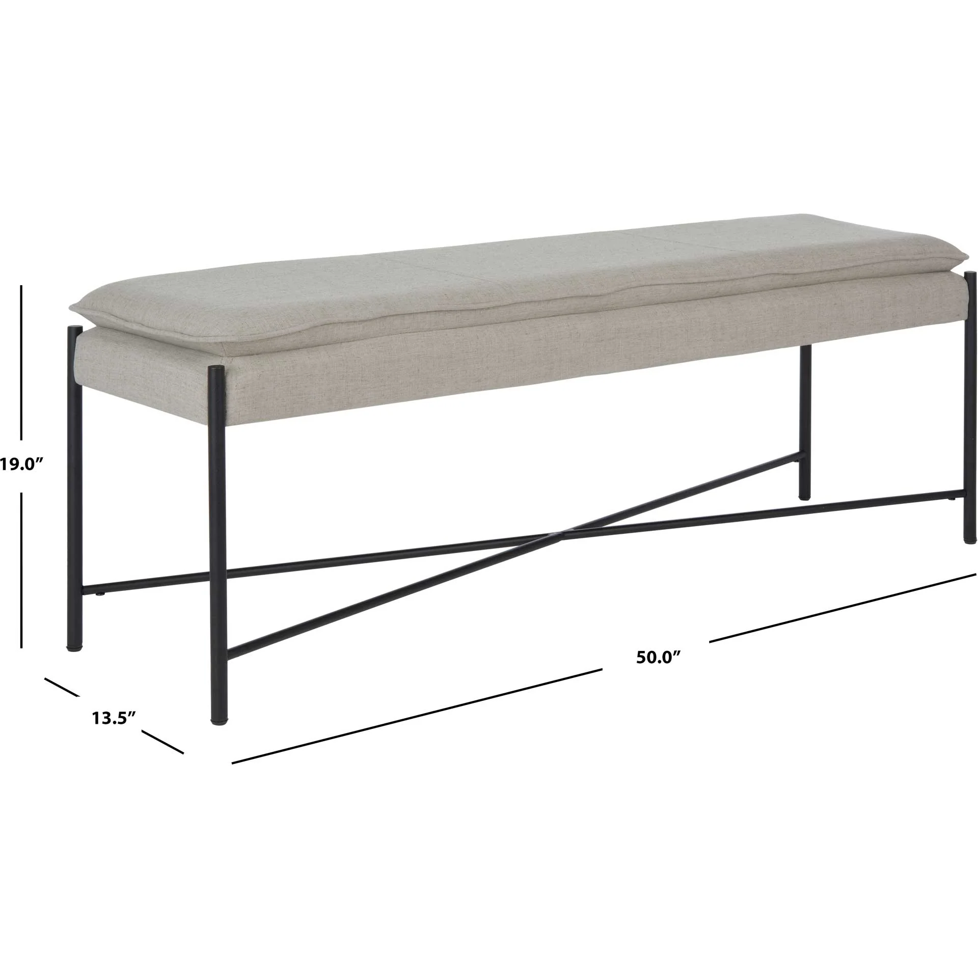 Kamari Cushioned X Bench Light Gray/Black - Image 6