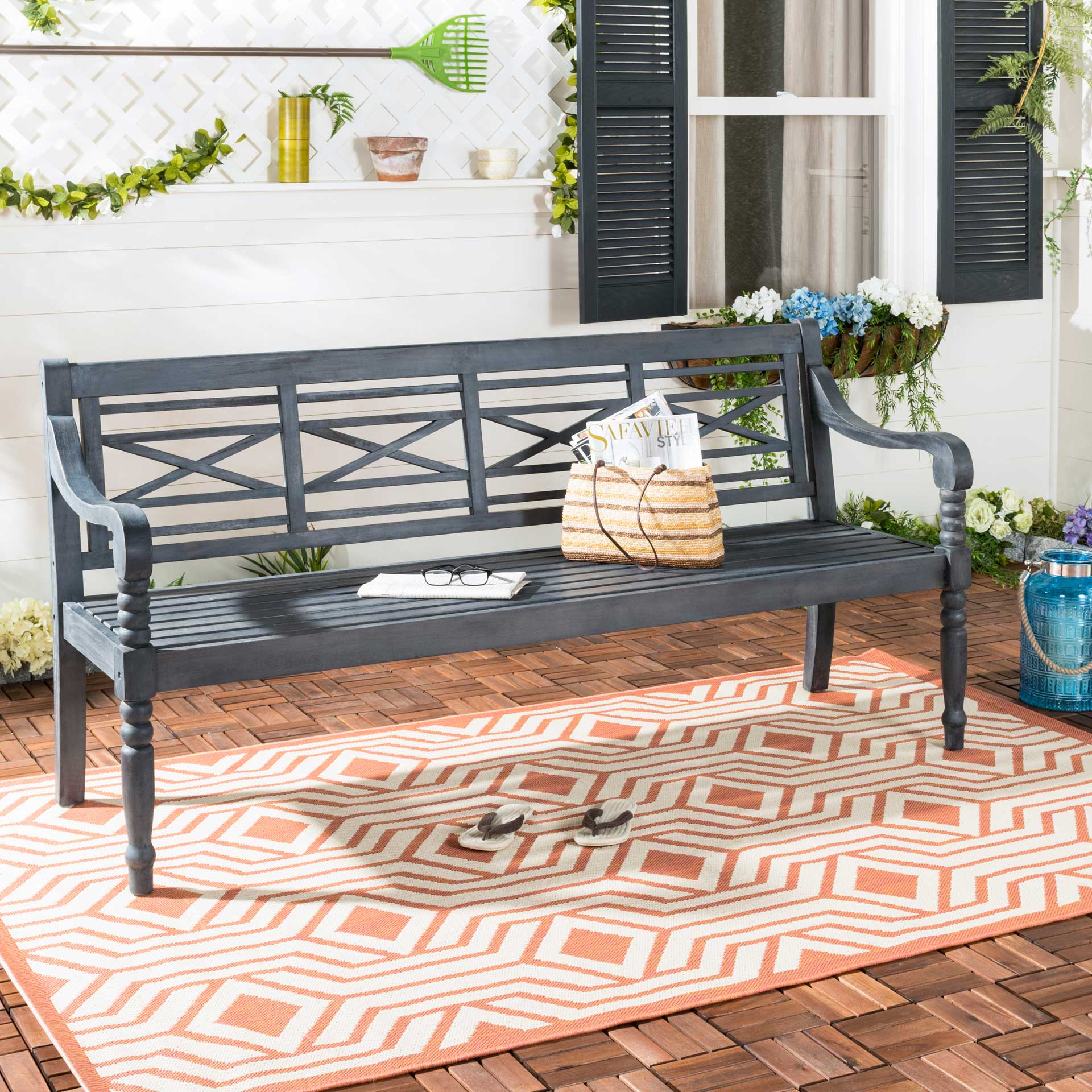Kane Acacia Bench Dark Slate Gray - Image 6