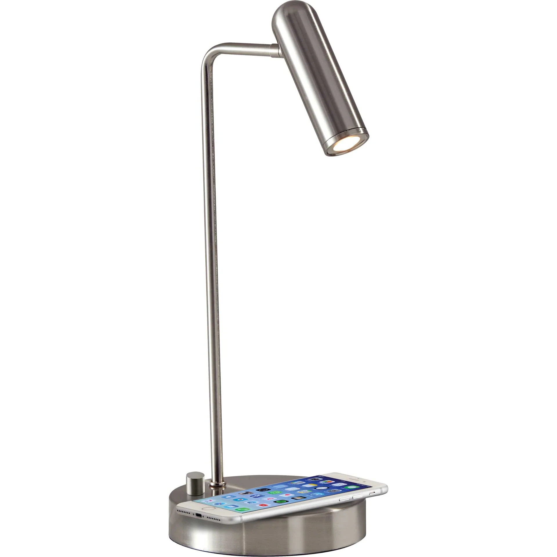 Kane Wireless Charge Desk Lamp Brushed Steel - Image 2