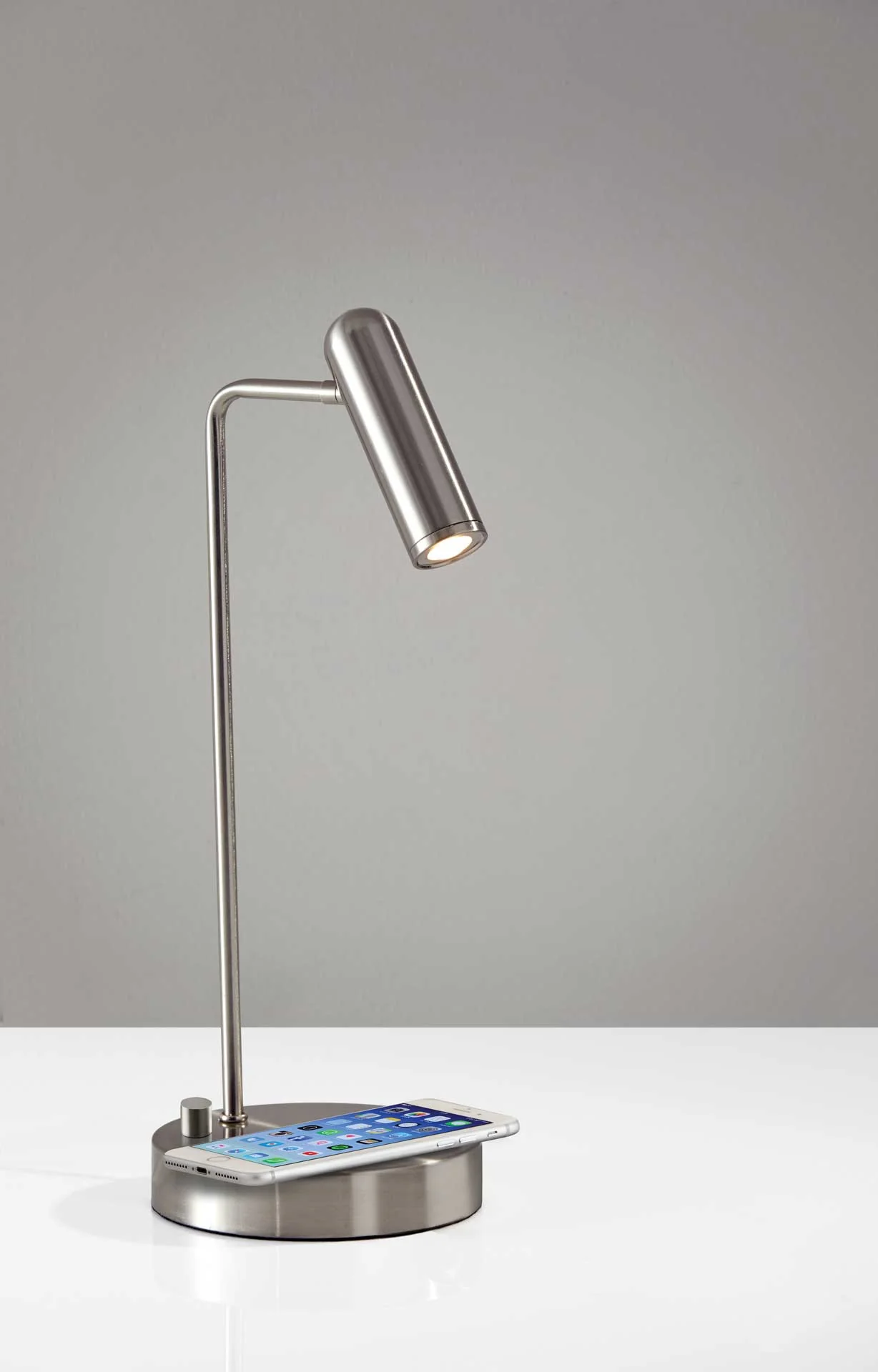 Kane Wireless Charge Desk Lamp Brushed Steel - Image 6