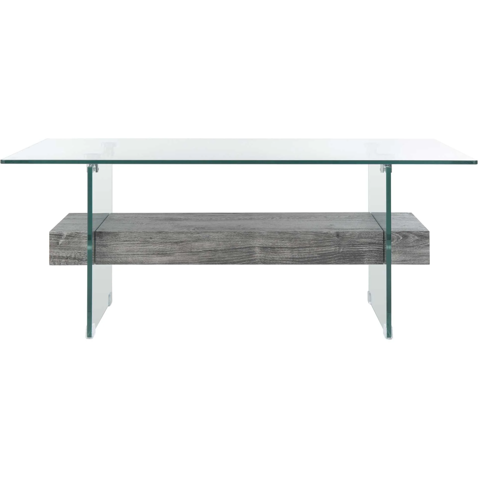 Karis Glass Coffee Table Glass/Black Oak - Image 2