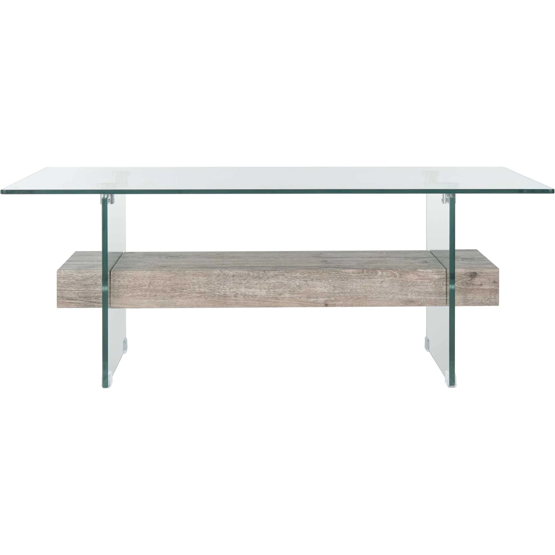 Karis Glass Coffee Table Glass/Gray Oak - Image 2