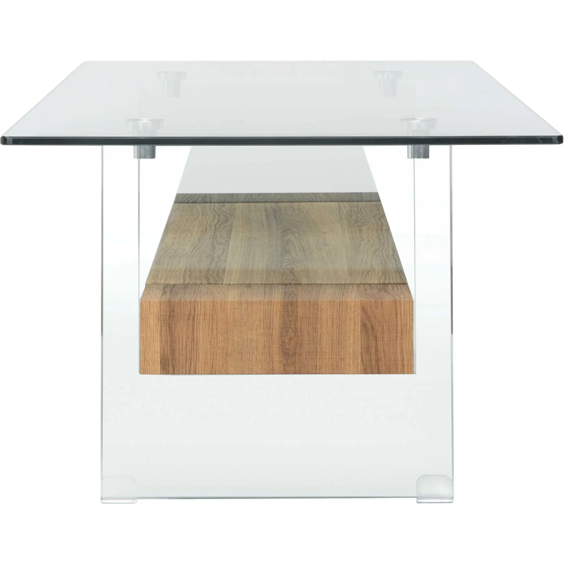 Karis Glass Coffee Table Glass/Natural Brown - Image 3