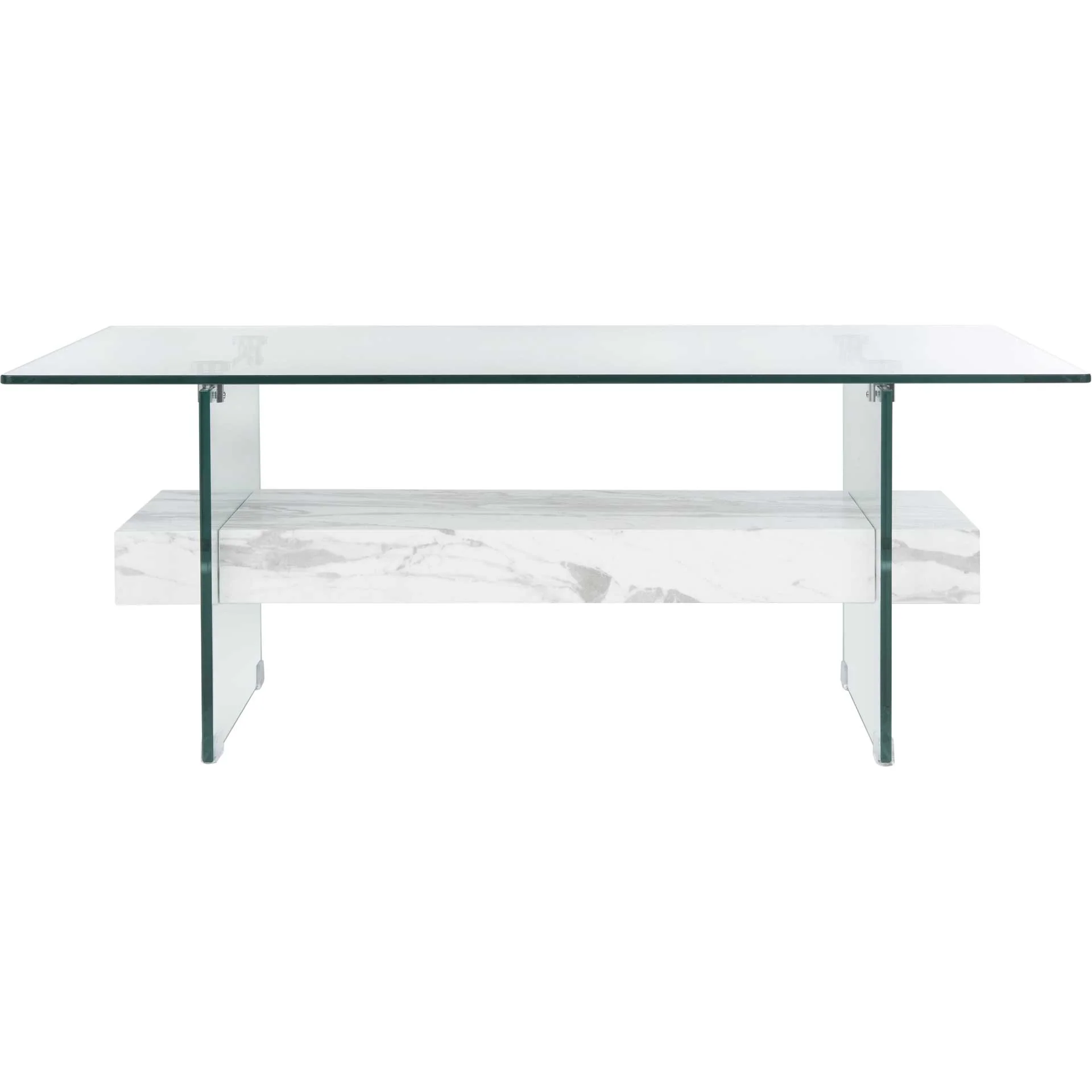 Karis Glass Coffee Table Glass/White - Image 2