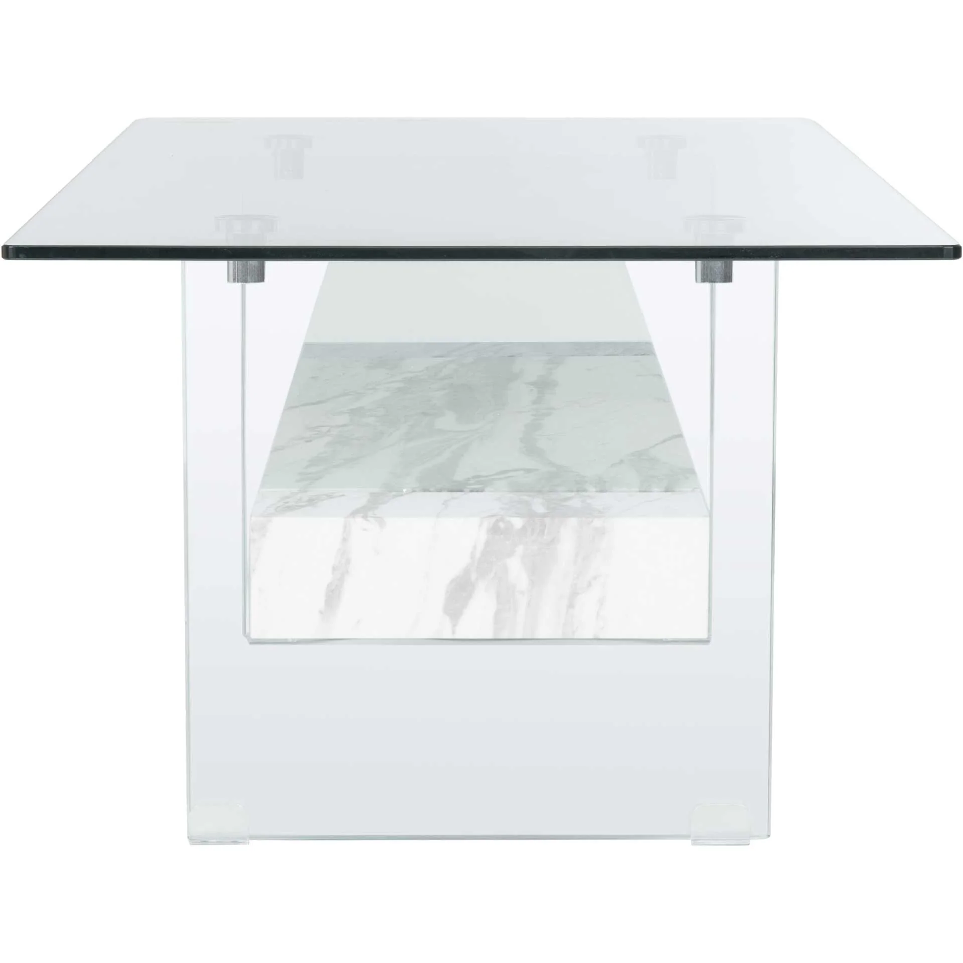 Karis Glass Coffee Table Glass/White - Image 3