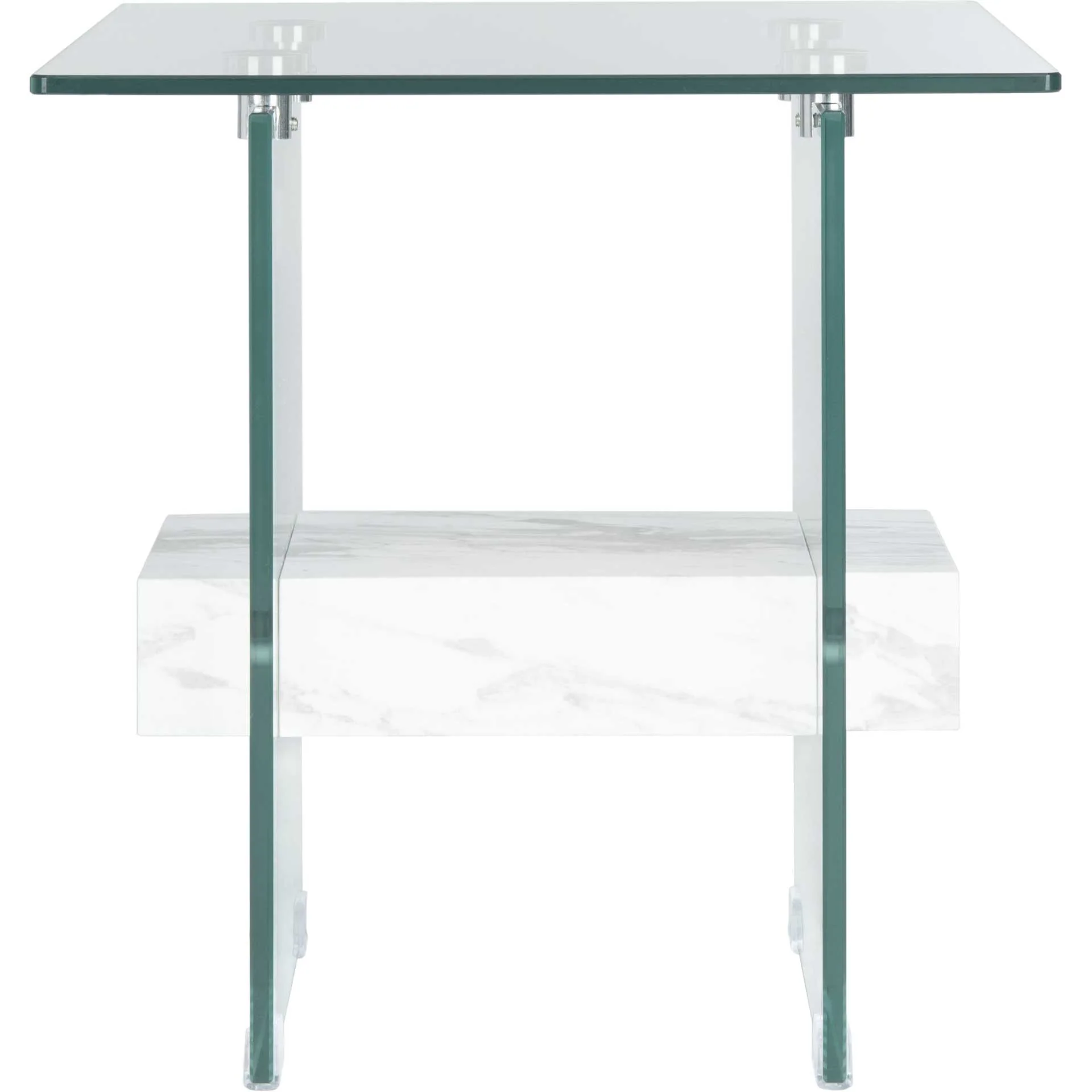 Karis Side Table Glass/White - Image 2
