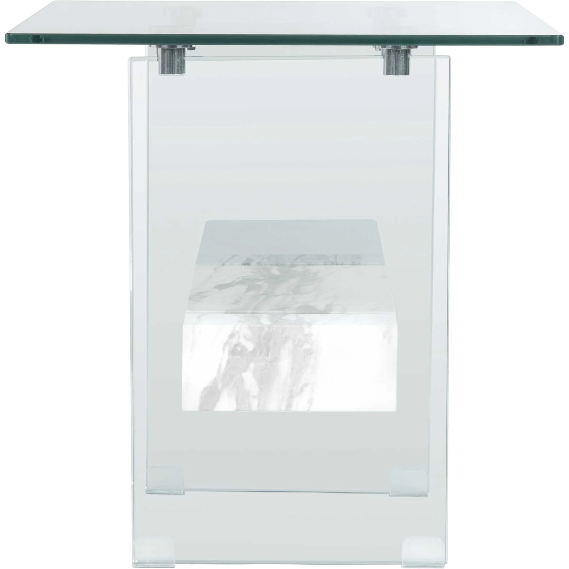 Karis Side Table Glass/White - Image 3